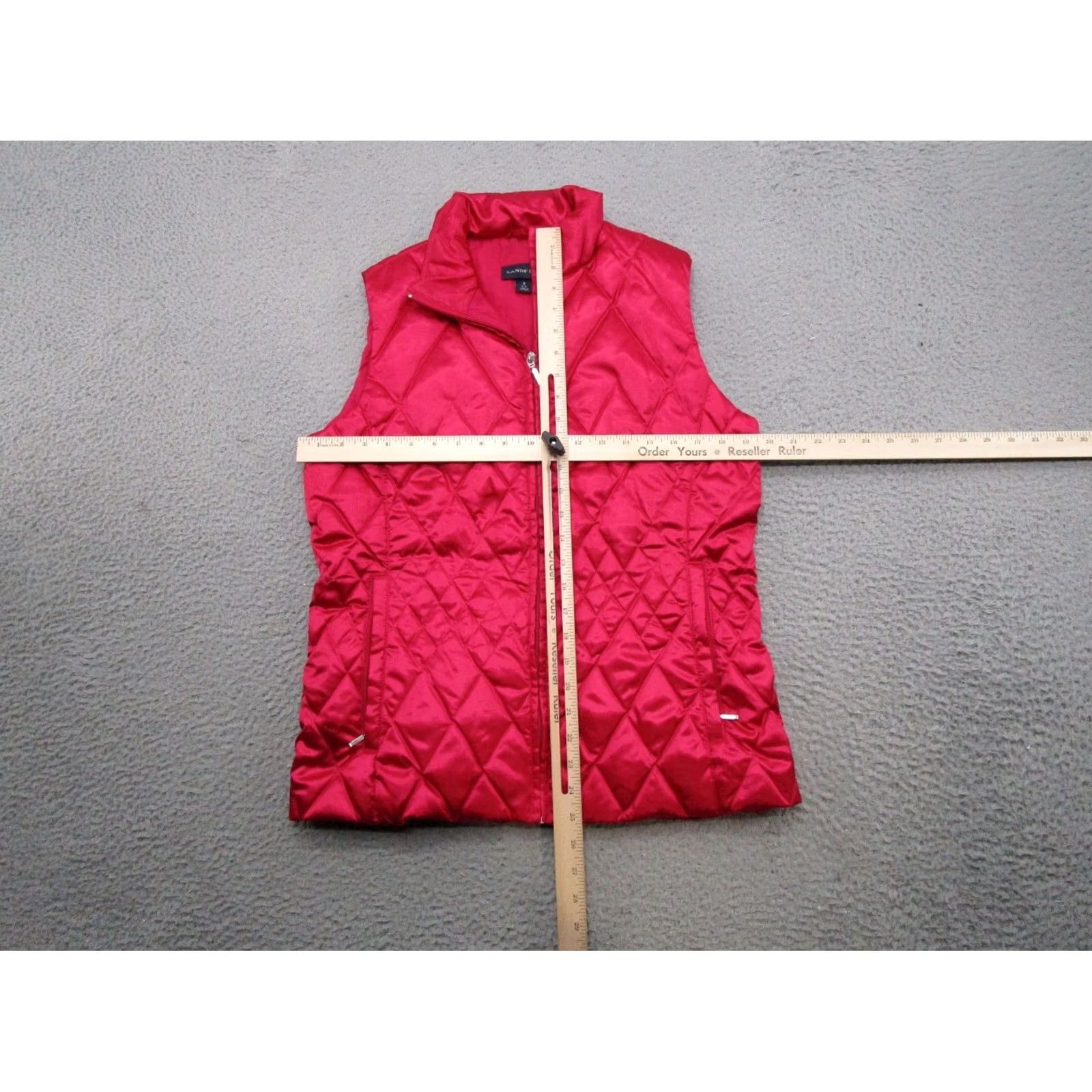 Lands' End Lands' End Puffer Vest Women's Goose Down Diamond Quilted Size S 6-8 Ski Pink Quilted Full Zip Pockets Lightweight Down Vest Womens Size S / US 4 / IT 40 - 4 Thumbnail
