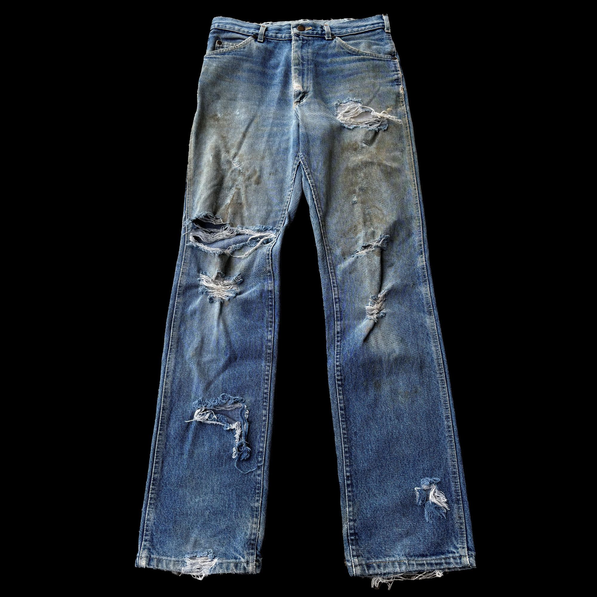 Lee Lee Vintage Distressed Bootcut Denim Made in America Size US 30 / EU 46 - 2 Thumbnail
