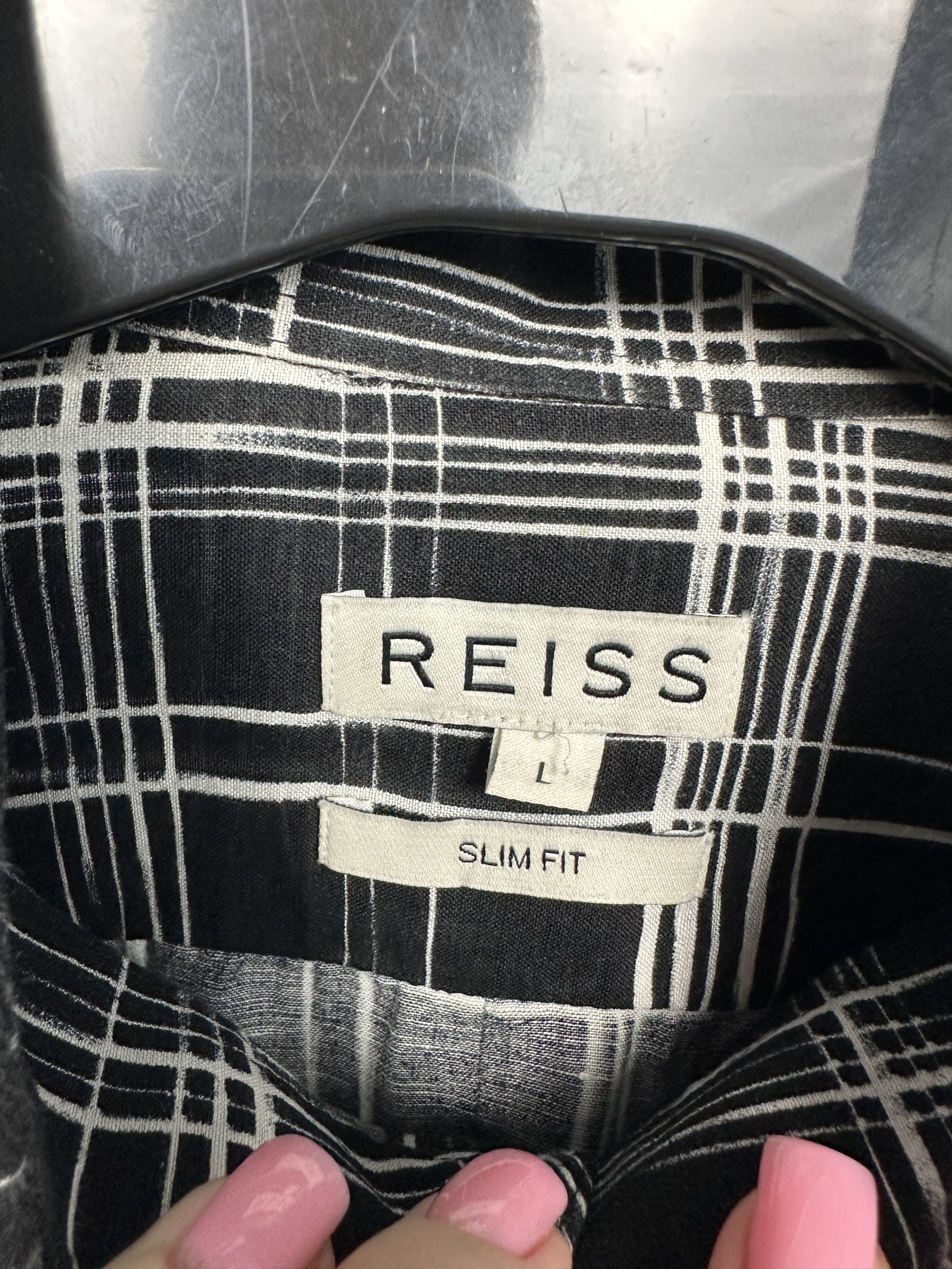 Reiss Reiss Mens LINEN Long Sleeve Plaid Shirt Size US L / EU 52-54 / 3 - 3 Thumbnail