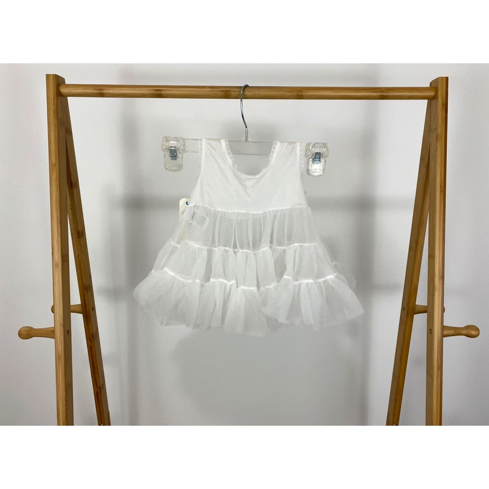 Vintage NWT VTG Sheer Full Circle Slip Dress Lace Ruffles Pageant Party 18 Months USA Size ONE SIZE - 4 Thumbnail