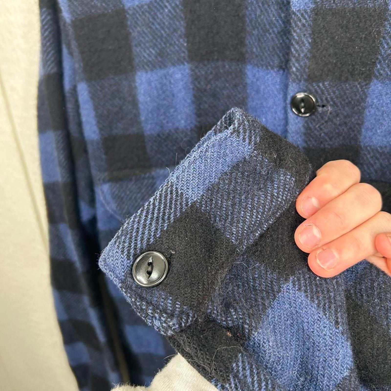 Other Vintage 80's Blue Black Plaid Wool Button-Up Flannel Medium Size US M / EU 48-50 / 2 - 7 Thumbnail
