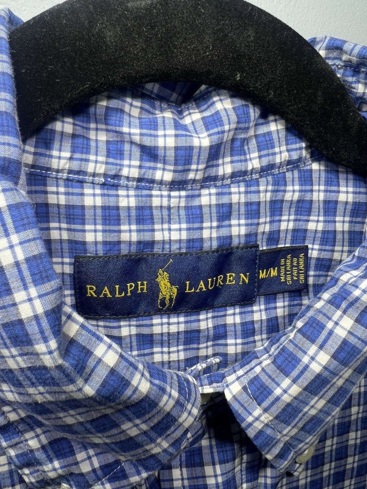 Polo Ralph Lauren Polo Ralph Lauren Short Sleeve Sz M Blue And White Checked Size US M / EU 48-50 / 2 - 3 Thumbnail