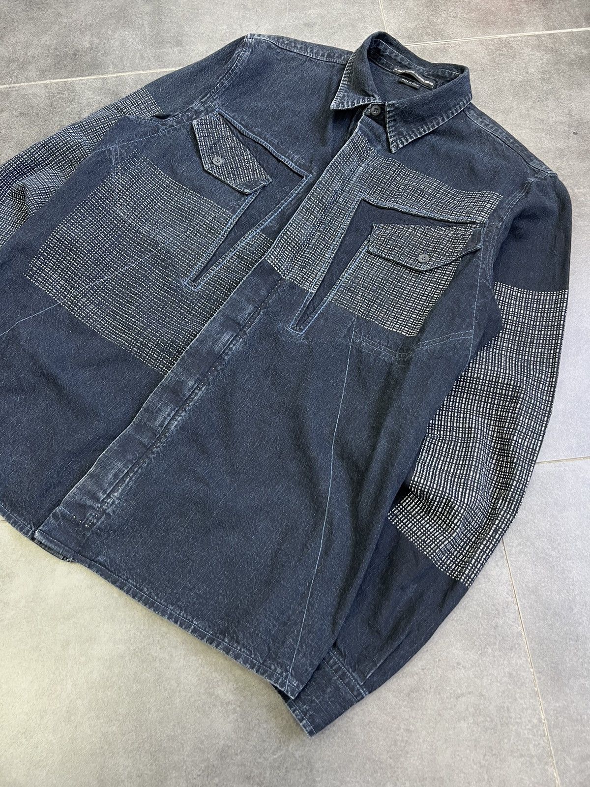 Marithe + Francois Girbaud Vintage MFG zip Japanese OverShirt sashiko print style Size US M / EU 48-50 / 2 - 4 Thumbnail