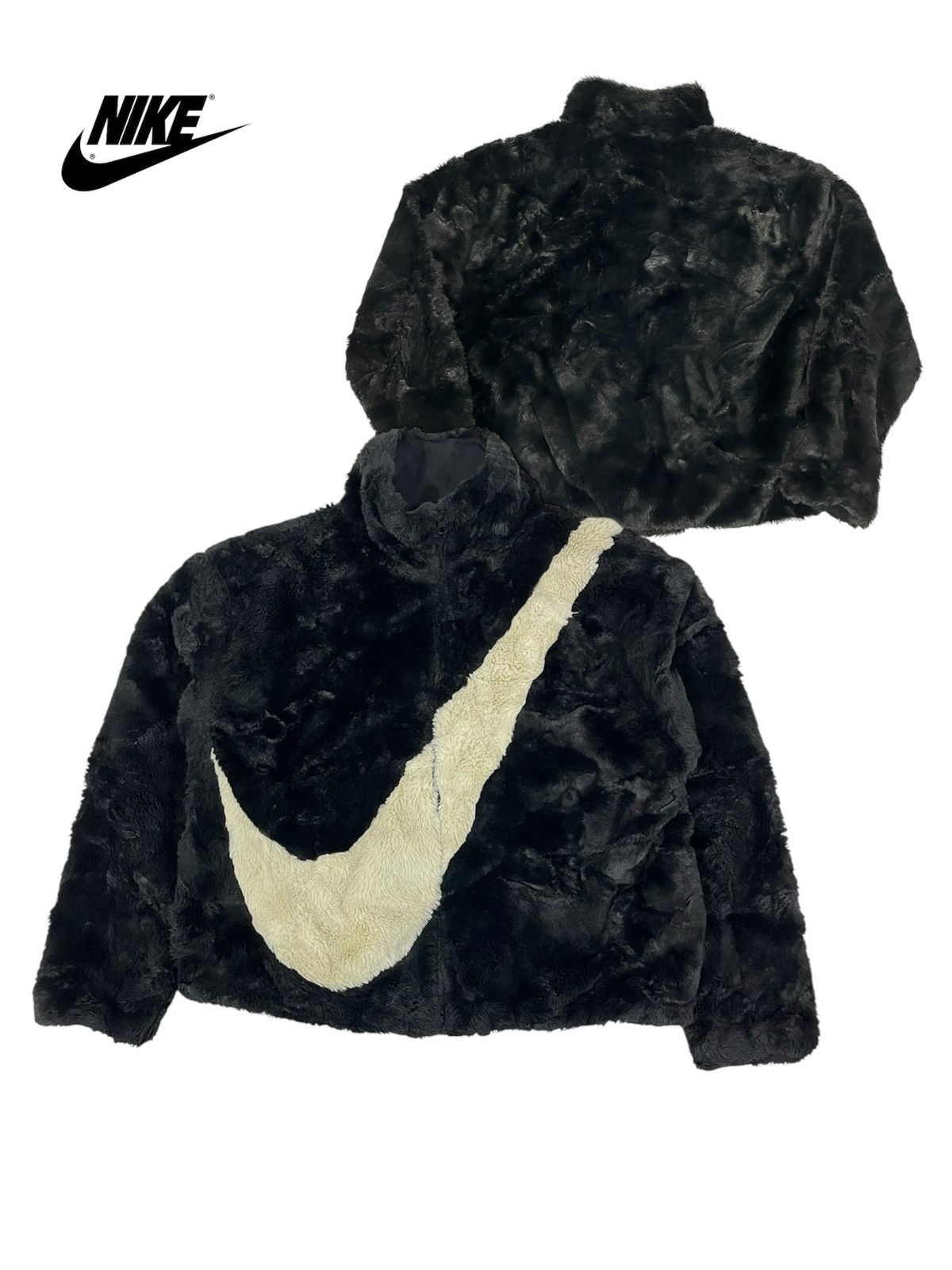 Nike Nike Big Swoosh NSW faux fur Jacket size L Size L / US 10 / IT 46 - 1 Thumbnail
