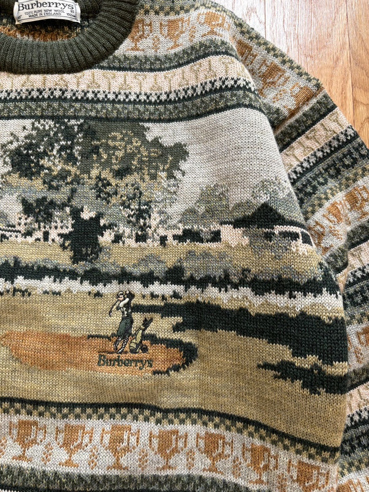 Burberry Burberry Vintage 90s Golf Logo Knit Wool Sweater 40 Medium Size US M / EU 48-50 / 2 - 9 Thumbnail