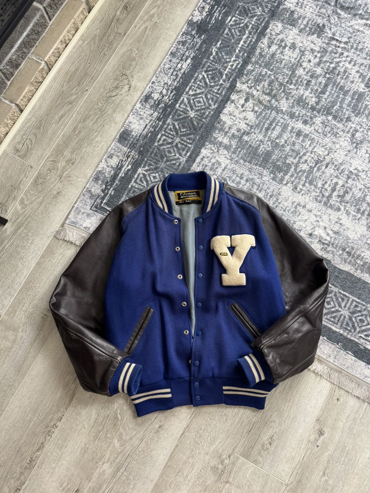 Coleman Coleman Vintage Wool Leather College Varsity Bomber Jacket Size US L / EU 52-54 / 3 - 1 Thumbnail