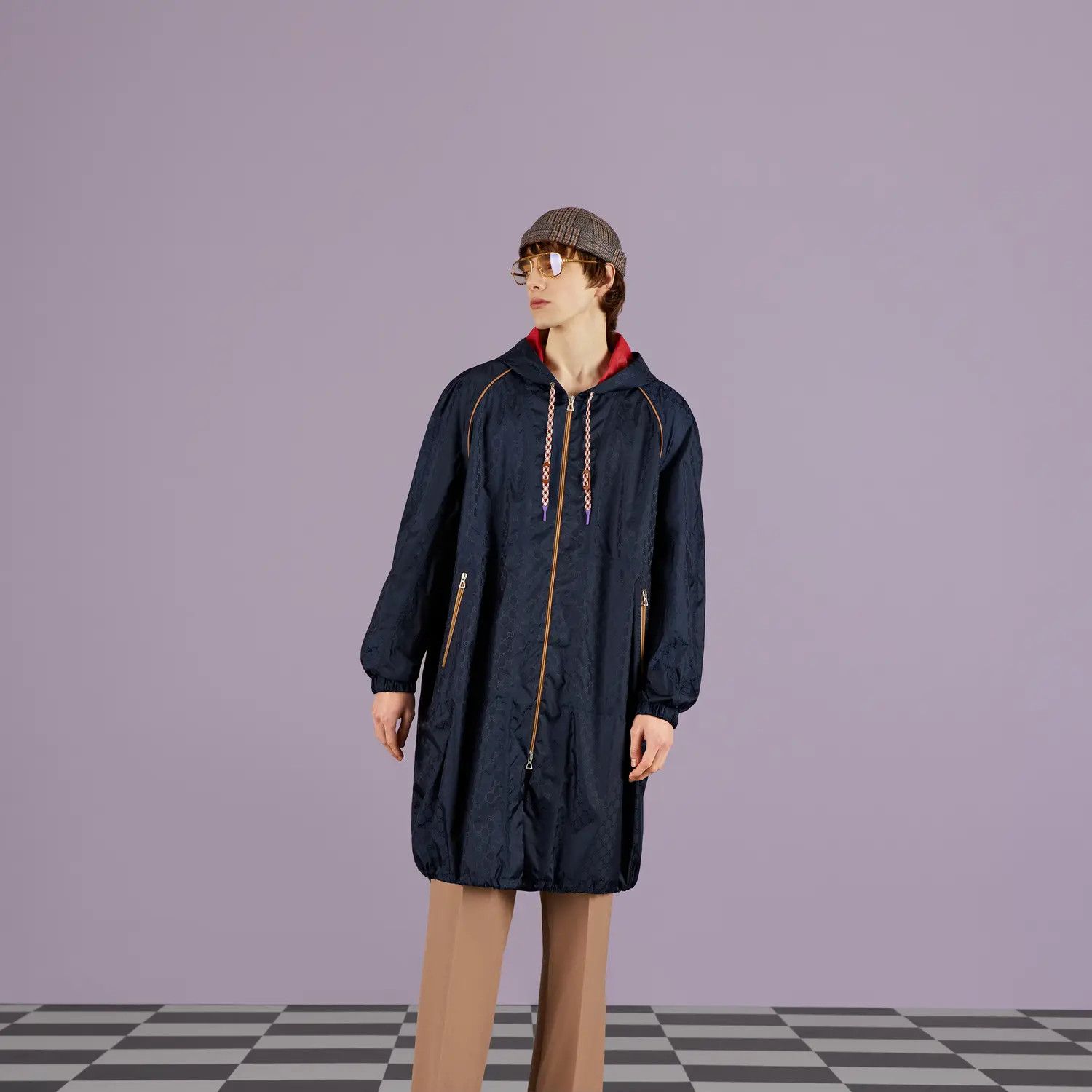 Gucci o1mt1gz0725 Technical GG Hooded Long Jacket in Blue Size US M / EU 48-50 / 2 - 3 Thumbnail