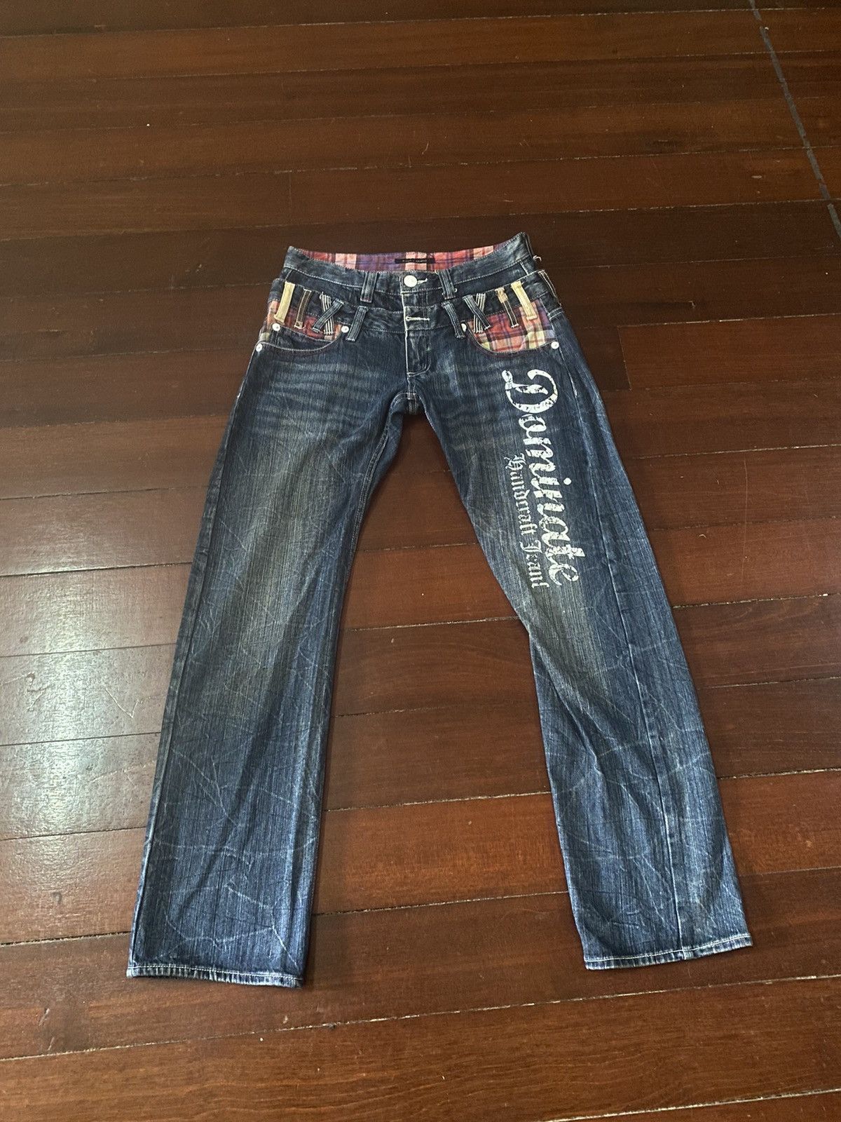 Japanese Brand FIRE DOMINATE HANDCRAFT DOUBLE WAIST FLARE JEANS HONEY COMB Size US 33 - 1 Thumbnail