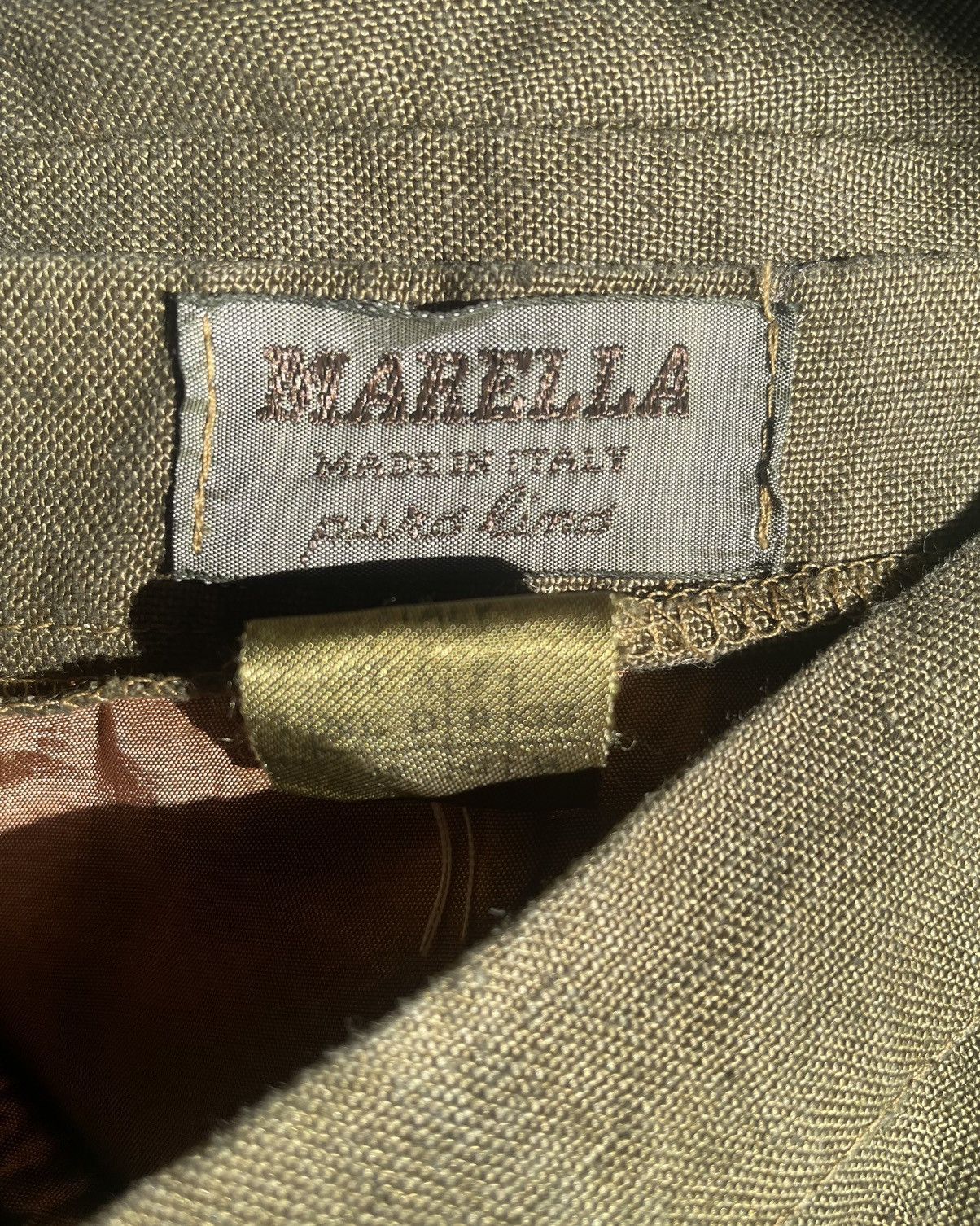 Vintage Vintage Marella Linen Midi Skirt Size 27" / US 4 / IT 40 - 5 Thumbnail