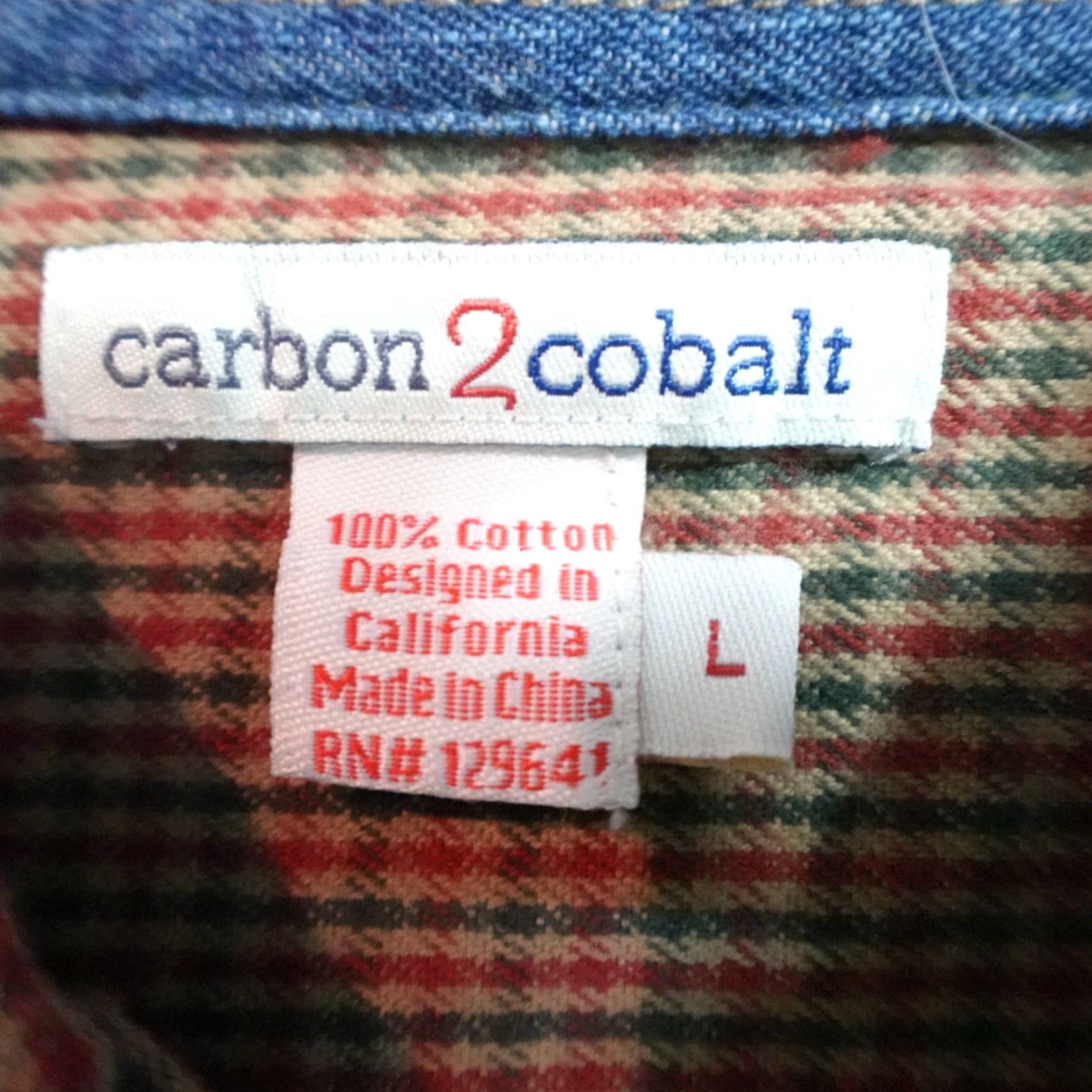 Carbon2Cobalt Carbon 2 Cobalt Shirt Plaid Cotton Flannel Long Sleeve Button-Up Brown Green Large Mens Size US L / EU 52-54 / 3 - 3 Thumbnail