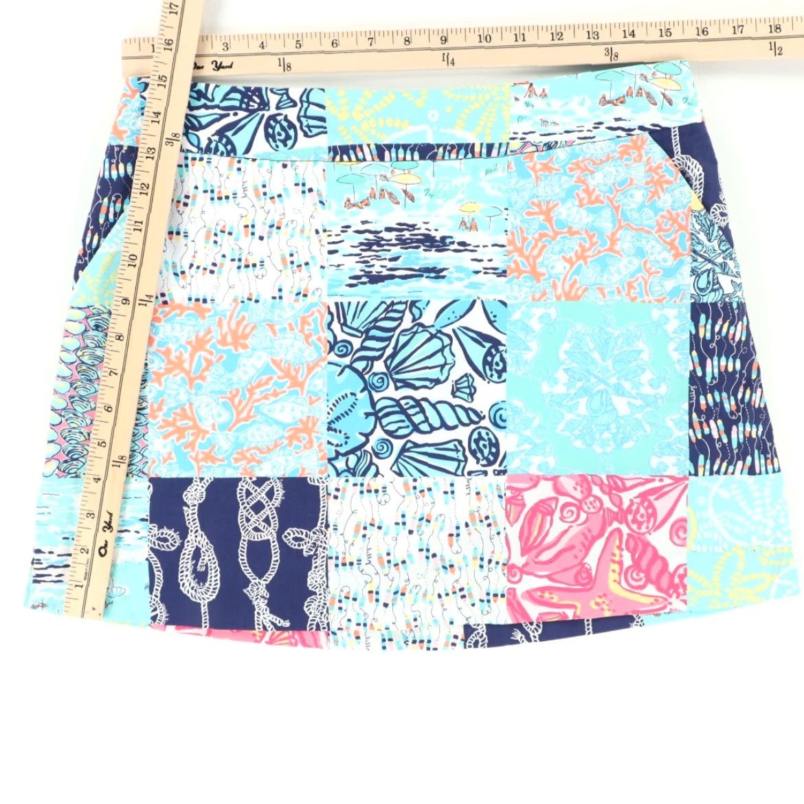 Lilly Pulitzer Lilly Pulitzer Pattern Patch Lined Cotton Twill Skirt Multi-Colored All Over Print Women's 4 Size 27" / US 4 / IT 40 - 3 Thumbnail