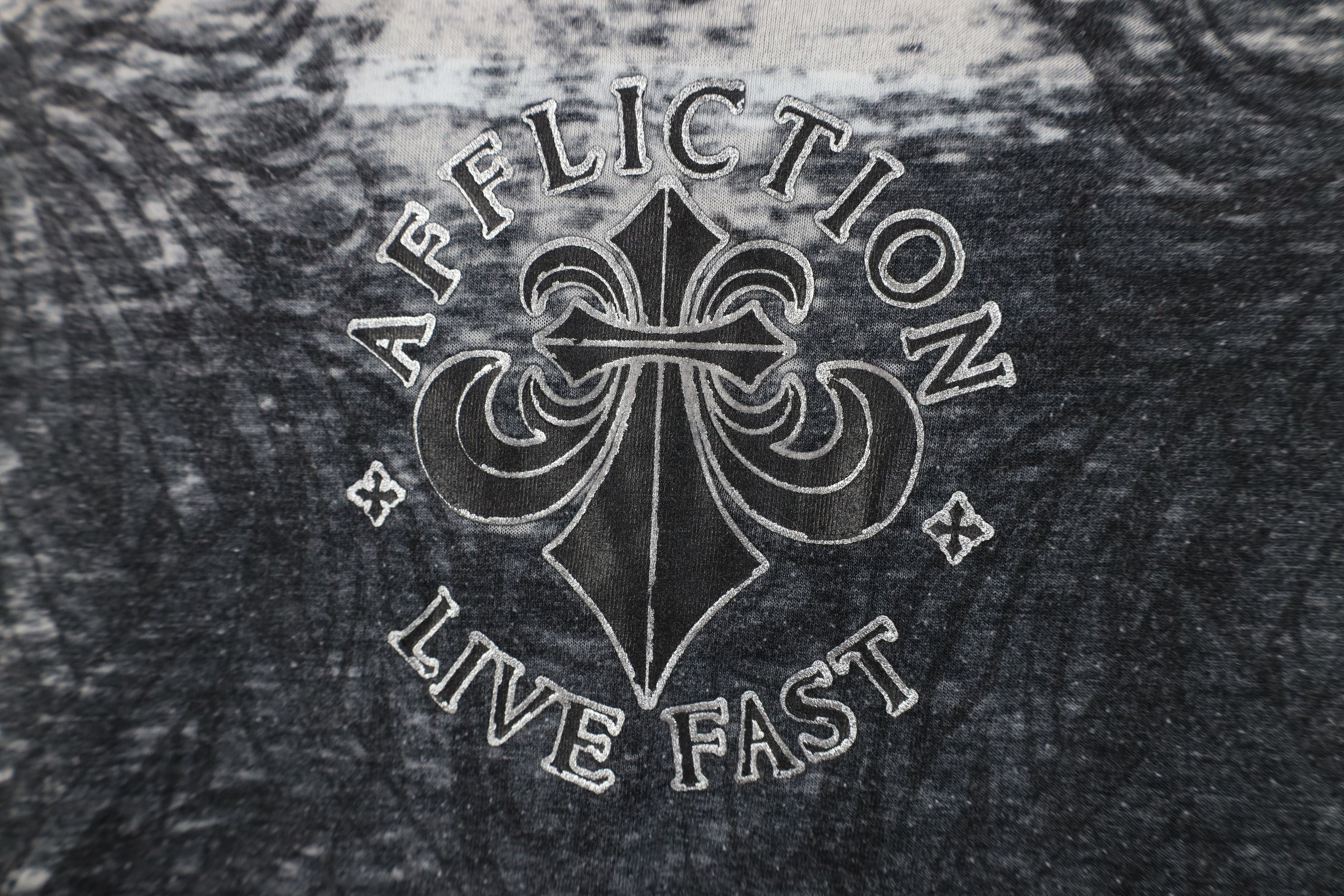 Affliction Vintage Affliction Acid Wash UFS MMA Jersey Knit T-Shirt USA Size US L / EU 52-54 / 3 - 10 Thumbnail