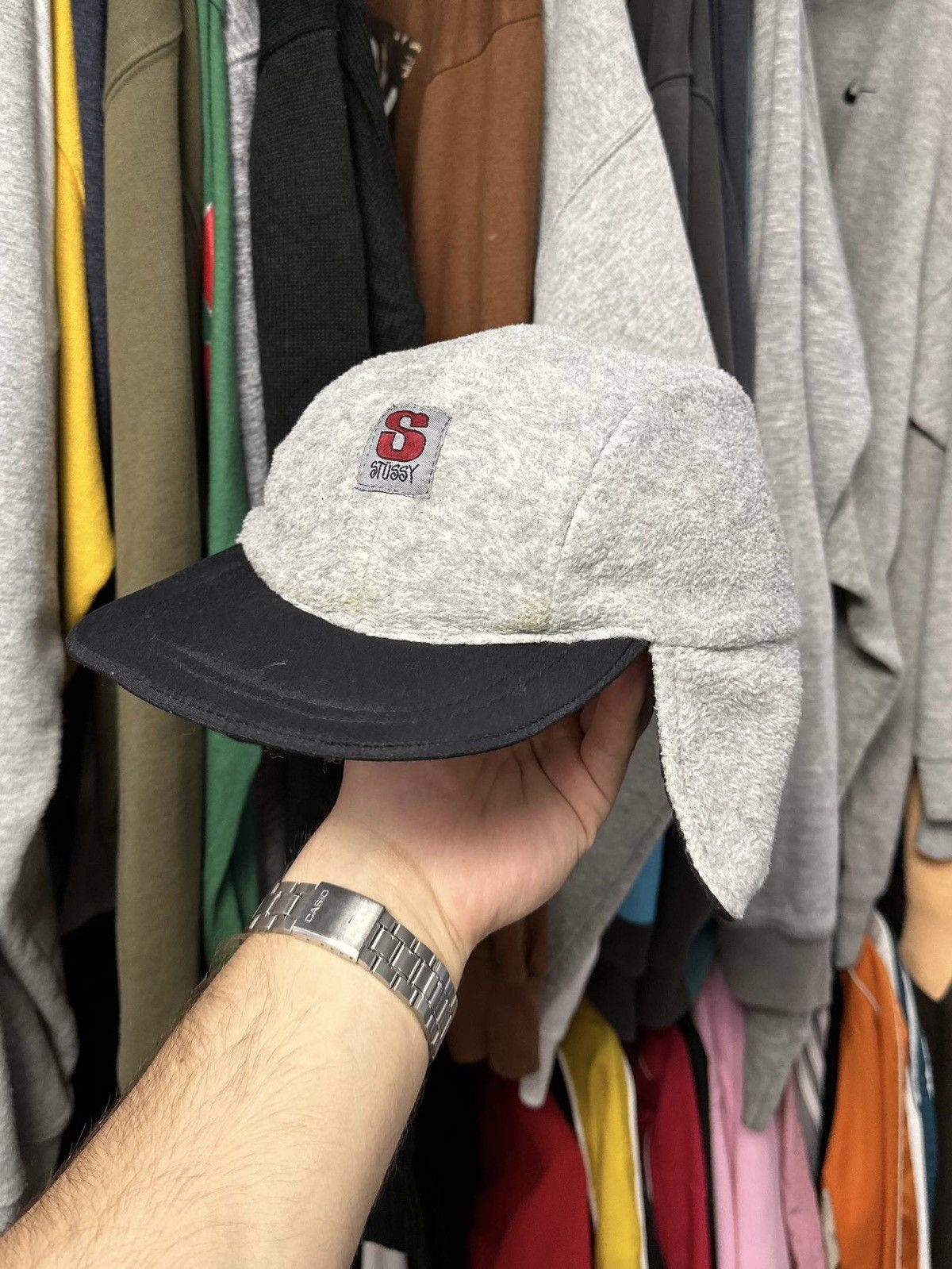 Stussy Vintage 90s Stussy Reversible Trapper Hat Nylon Black Rare Size ONE SIZE - 1 Thumbnail