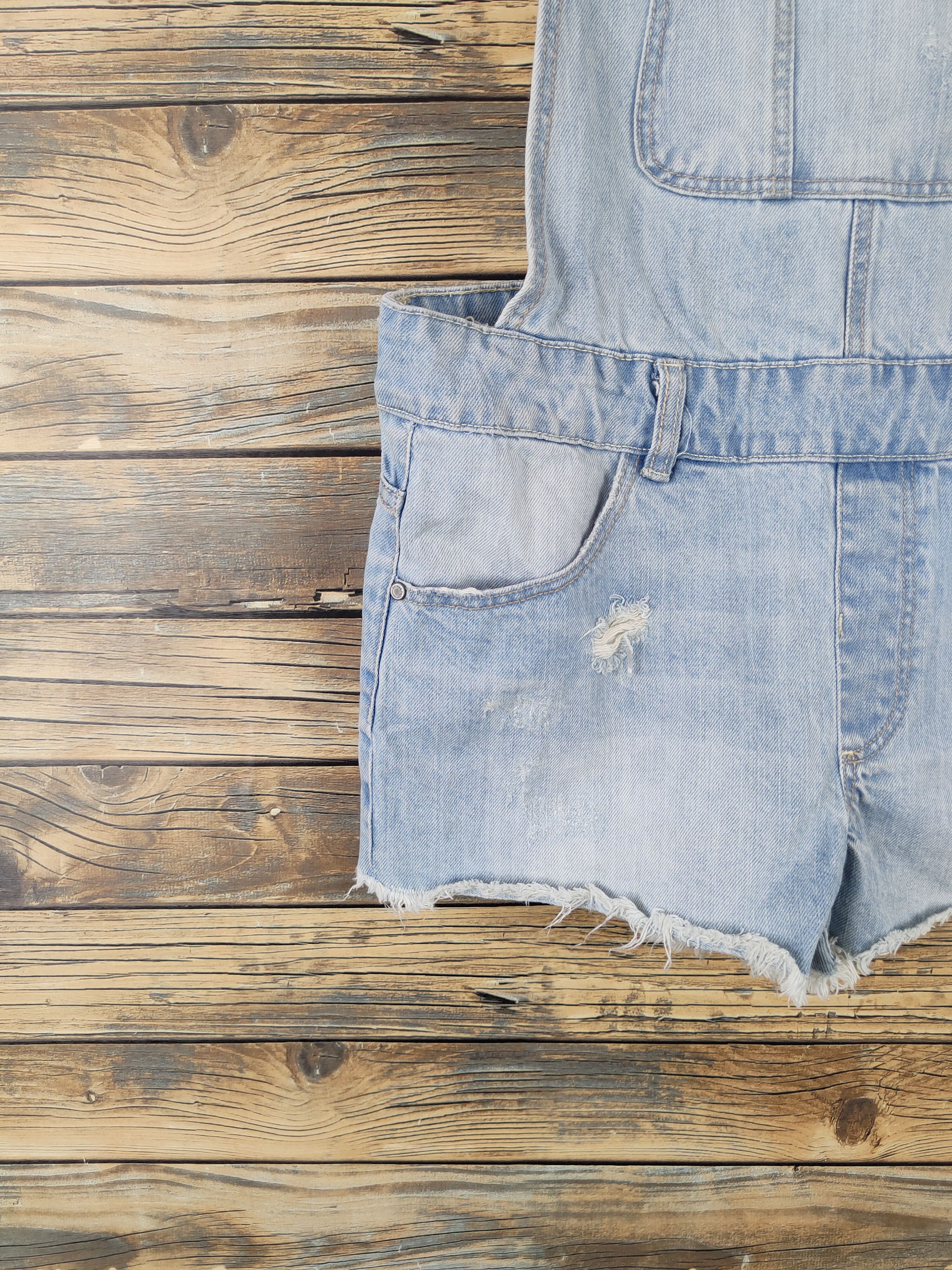 Bershka × Vintage Streetwear Vintage Bershka Blue Denim Shortall Jumpsuit Size 32" / US 10 / IT 46 - 6 Thumbnail