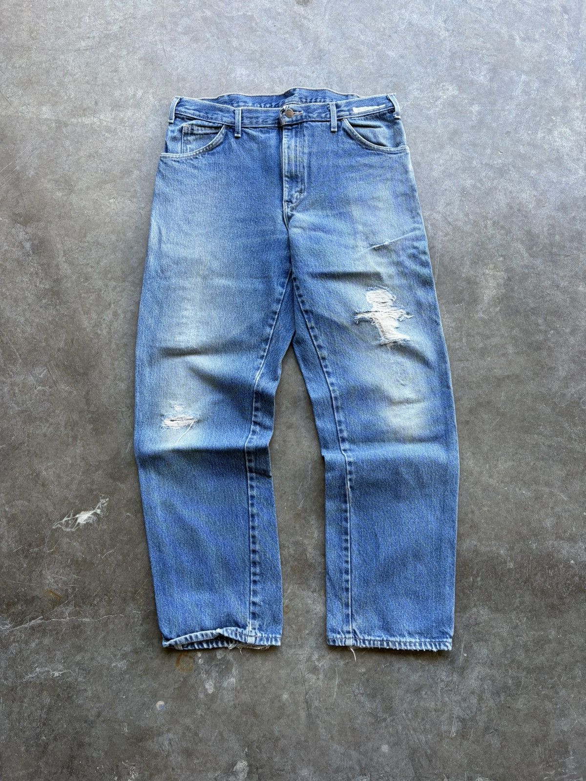 Dickies Dickies Faded Distressed Vintage Baggy Workwear Denim 1990s Size US 34 / EU 50 - 2 Thumbnail