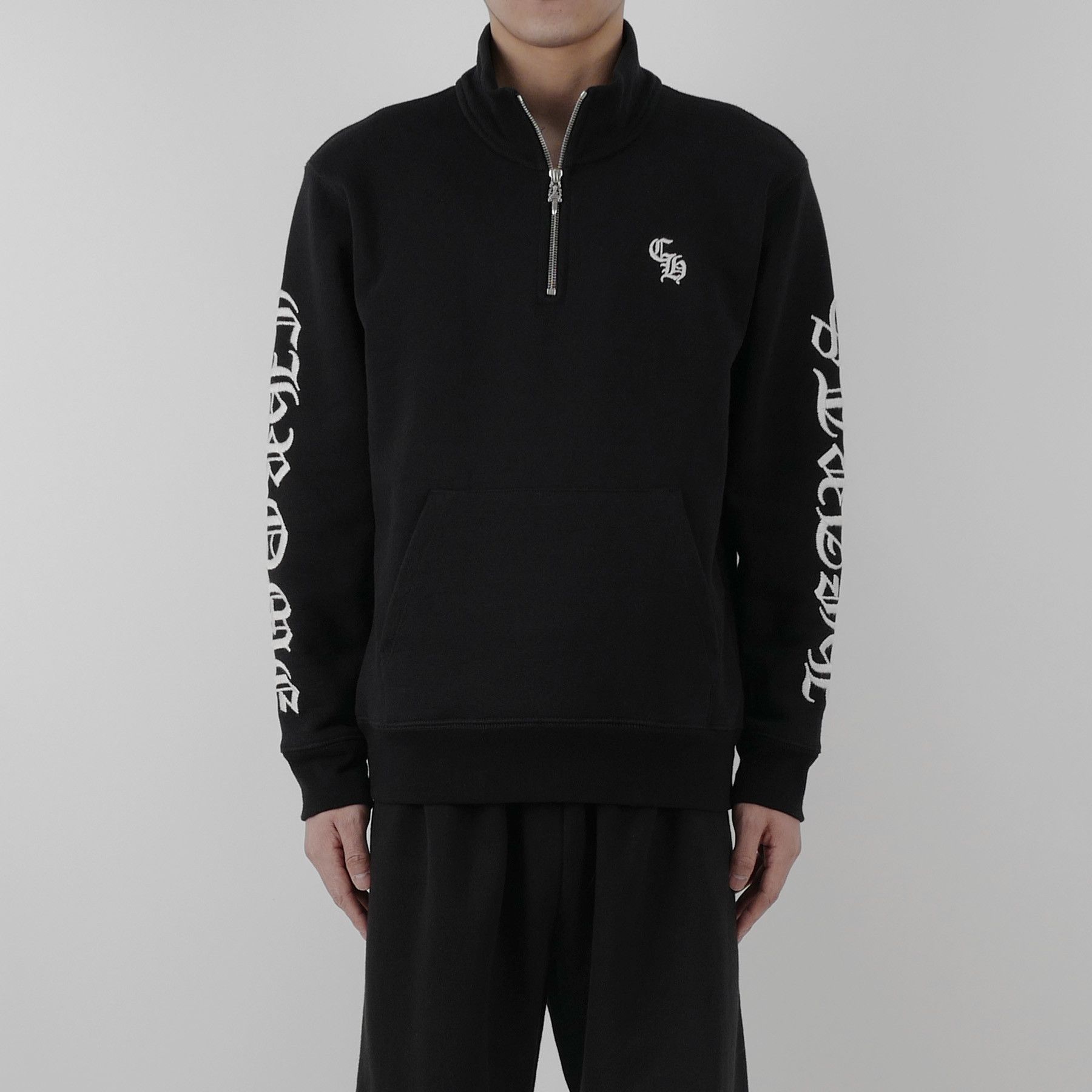 Chrome Hearts Chrome Hearts Script Logo Embroidered Half Zip Sweatshirt Size US L / EU 52-54 / 3 - 7 Thumbnail