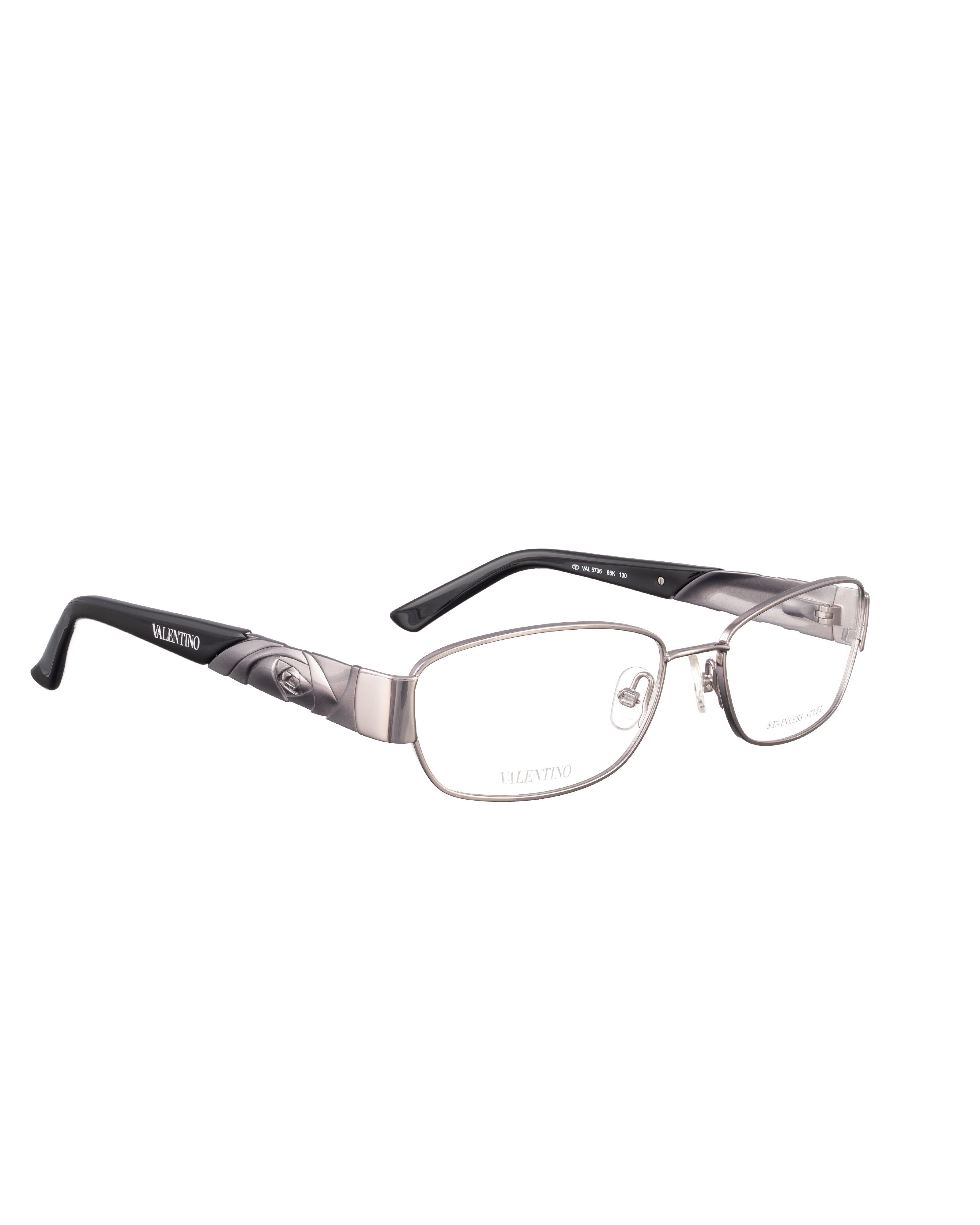 Valentino × Vintage Valentino 00s Black Glasses with Silver Metal Roses Size ONE SIZE - 1 Thumbnail