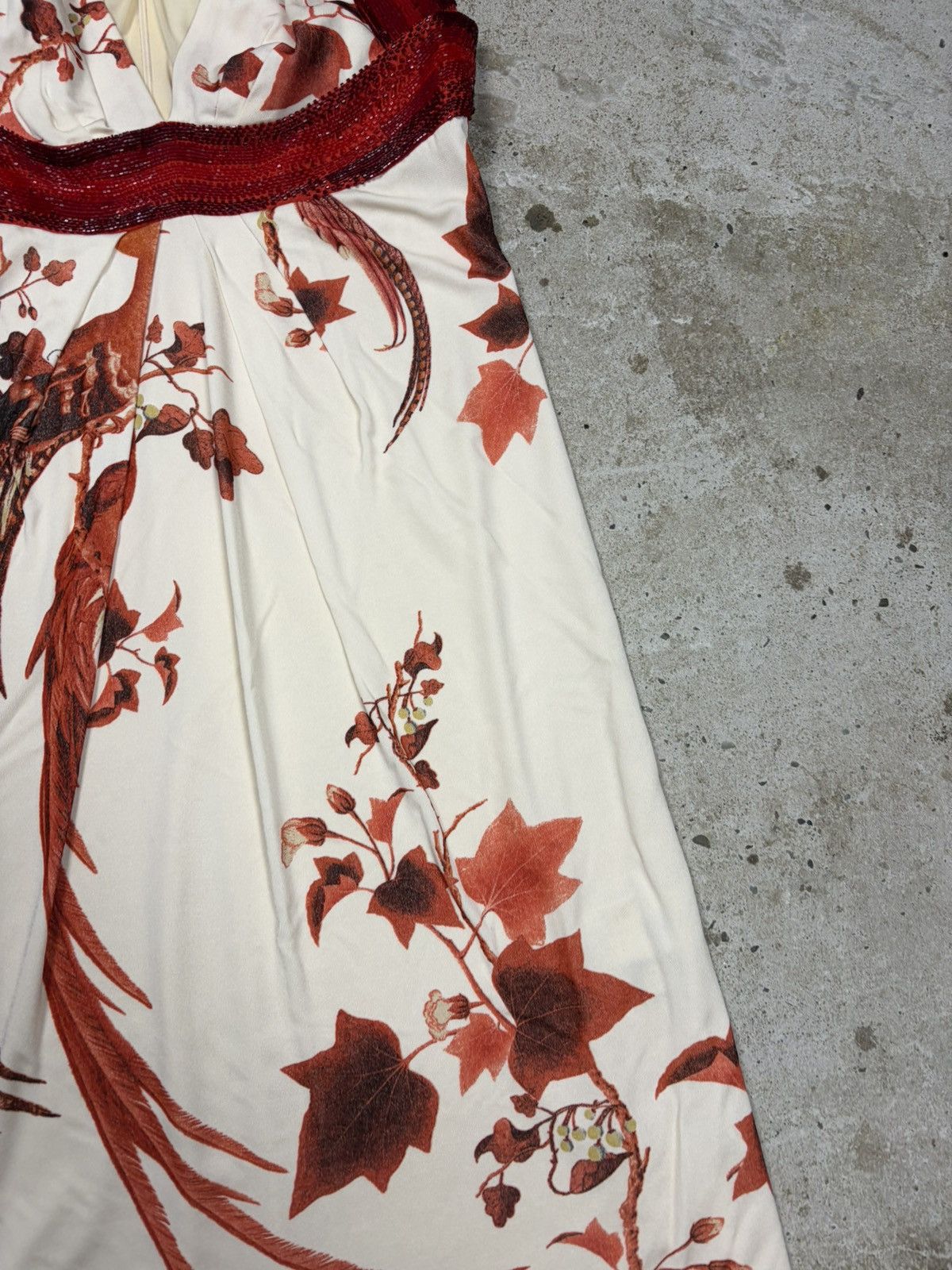 Roberto Cavalli Roberto Cavalli 2007 Cream Printed Beaded Dress Size M / US 6-8 / IT 42-44 - 5 Thumbnail