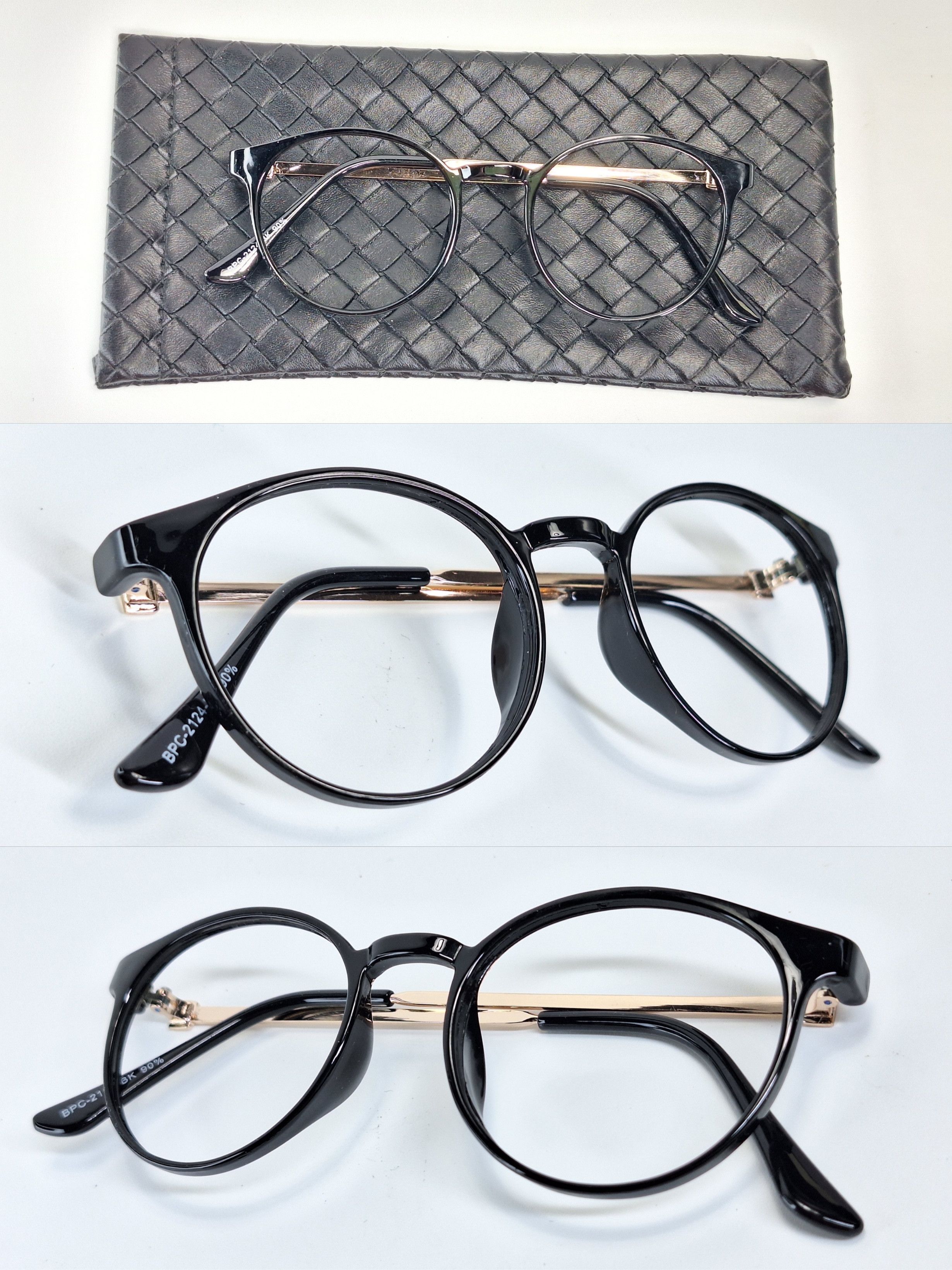 Other 3COINS BPC-2124 Japan Black Gold Boston Eyeglass Frame Size ONE SIZE - 2 Thumbnail