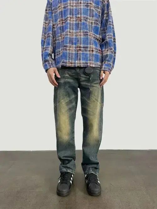 Urban Heritage Retro washed distressed corrugated jeans Size US 32 / EU 48 - 1 Thumbnail