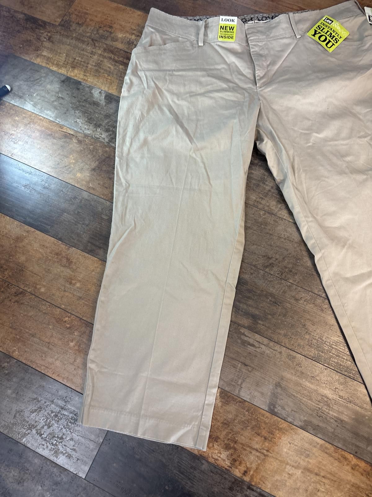 Lee Lee natural straight leg Women's Khaki Dress Pants Size 14 Size 23" - 2 Thumbnail