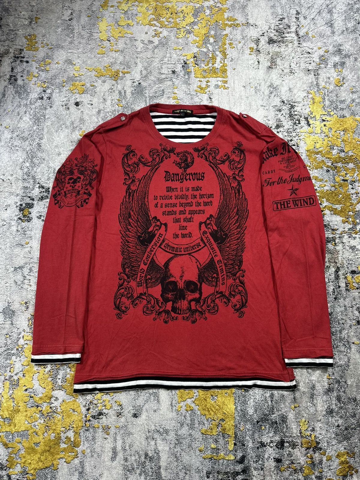 Hysteric Glamour DANGEROUS WARNING CRAZY SKULL WING POEM IFSIX LGB PUNK STYLE Size US M / EU 48-50 / 2 - 2 Thumbnail