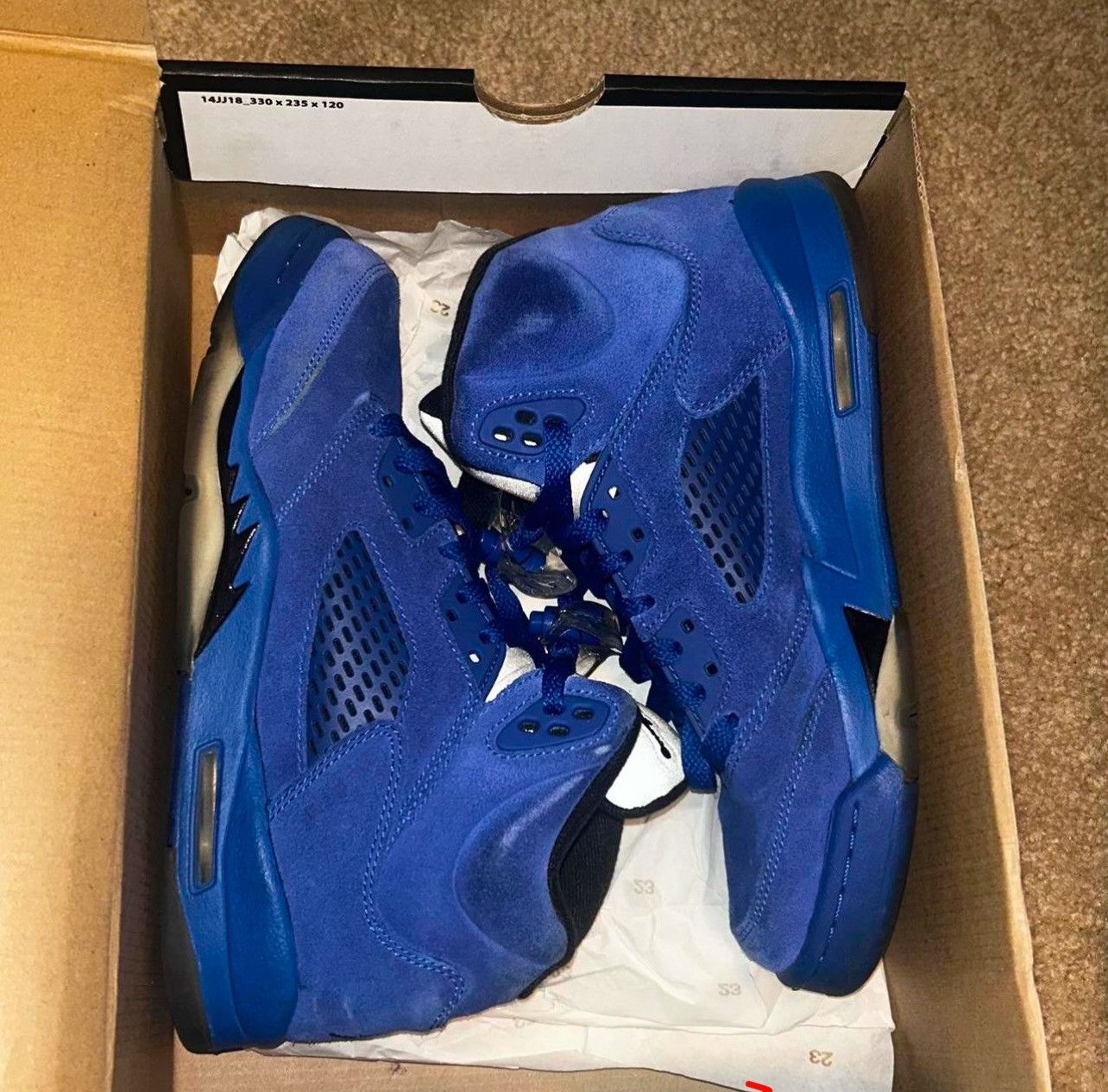 Jordan Brand Jordan 5 Retro “Blue Suede Size US 6.5 / EU 39-40 - 1 Thumbnail