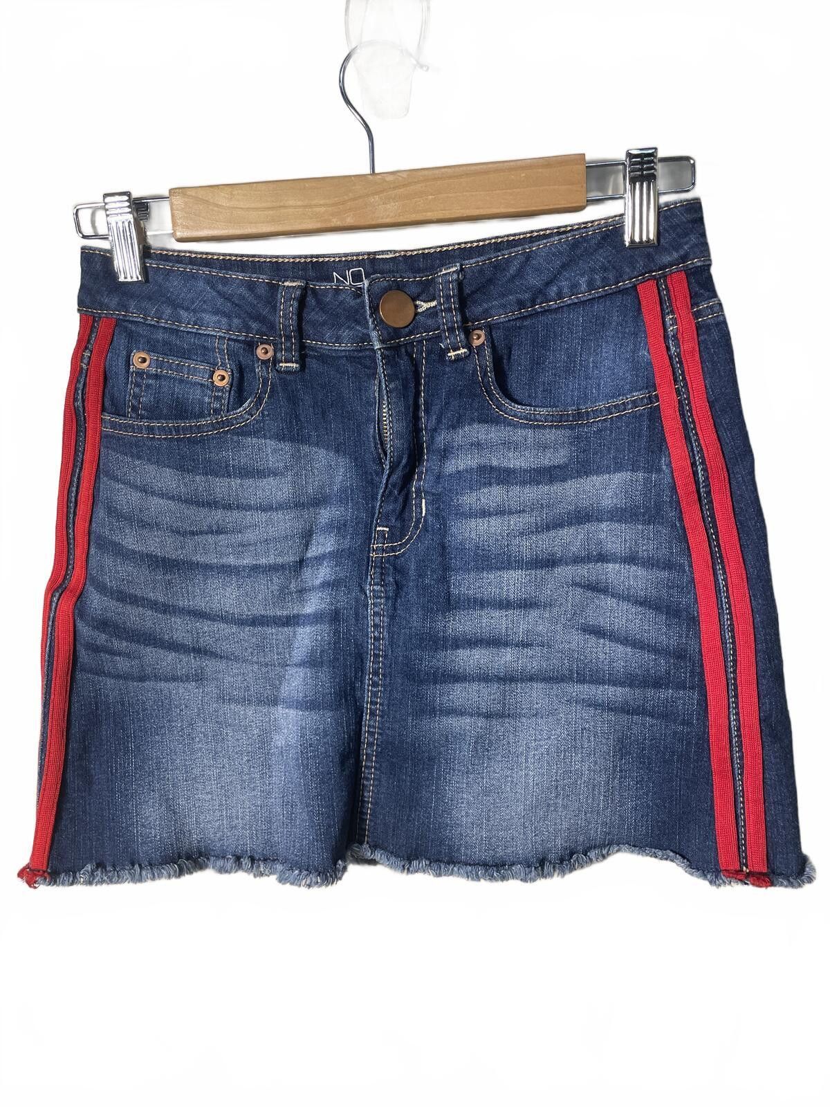 Other No Boundaries Mid Rise Mini Denim Skirt Women's Sz 9 Striped Size 28" / US 6 / IT 42 - 1 Thumbnail