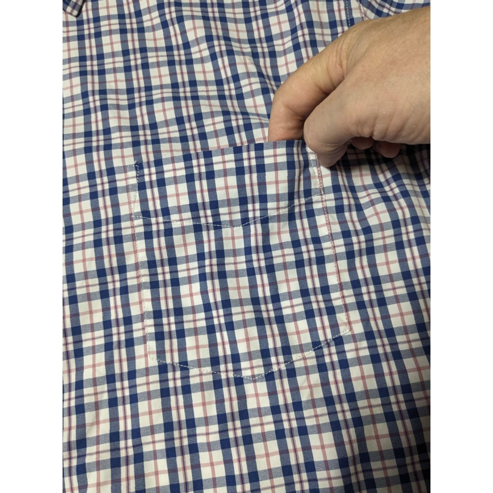 UNTUCKit UNTUCKit REGULAR FIT MACUL Men 3XL Blue Plaid Nylon Stretch Shirt EUC Size US XXL / EU 58 / 5 - 5 Thumbnail