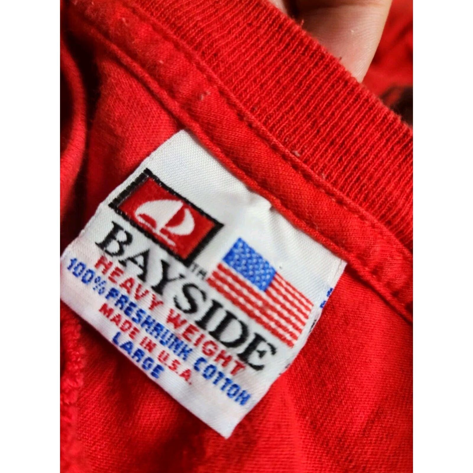Doublet Mens Red Bayside NATCA Union T Shirt Double Sided Short Sleeve Large Cotton Size US L / EU 52-54 / 3 - 4 Thumbnail