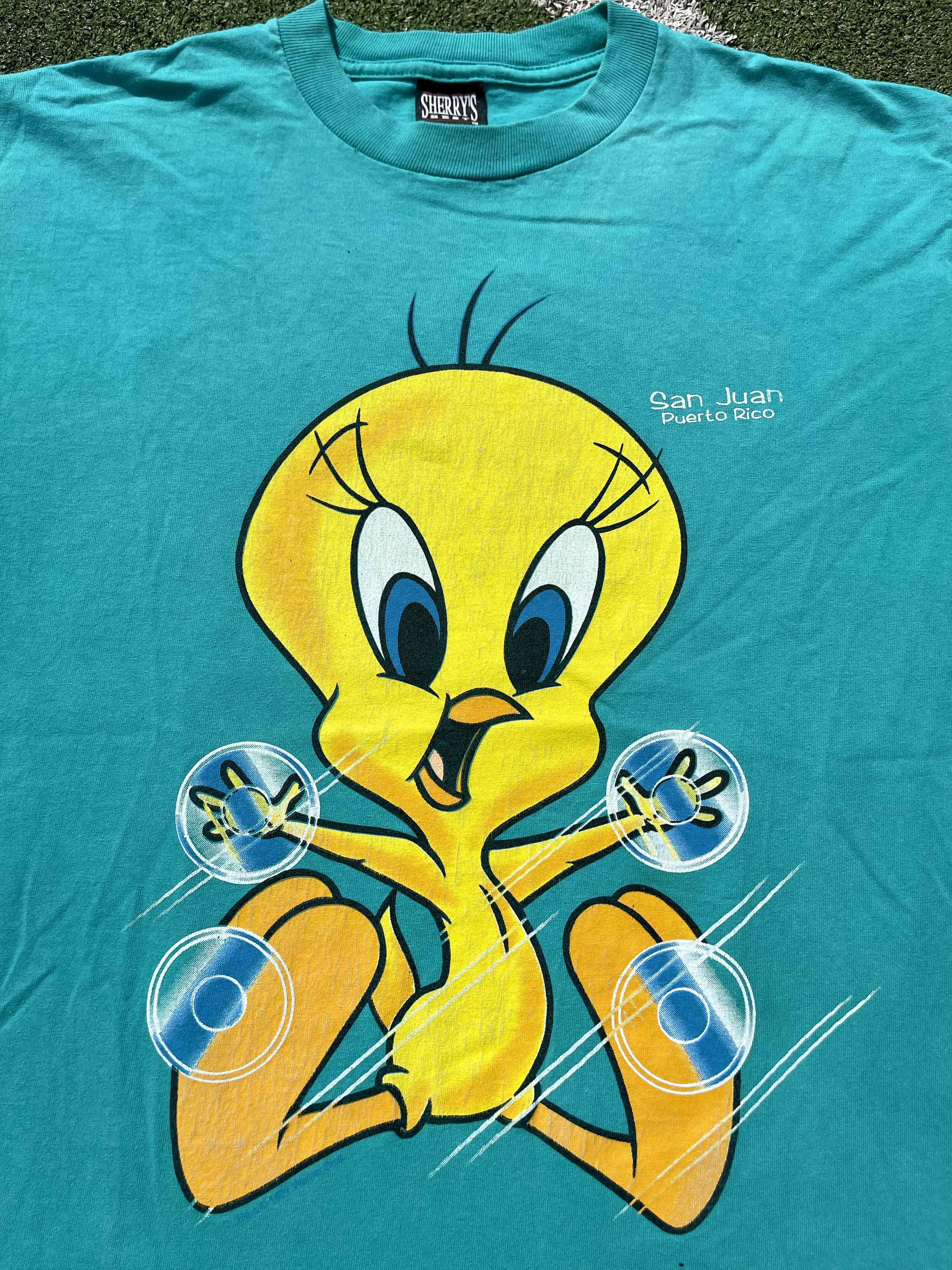 Vintage × Warner Bros 1997 Looney Tunes Tweety Warner Bros 90's Disney T-Shirt Size US M / EU 48-50 / 2 - 4 Thumbnail