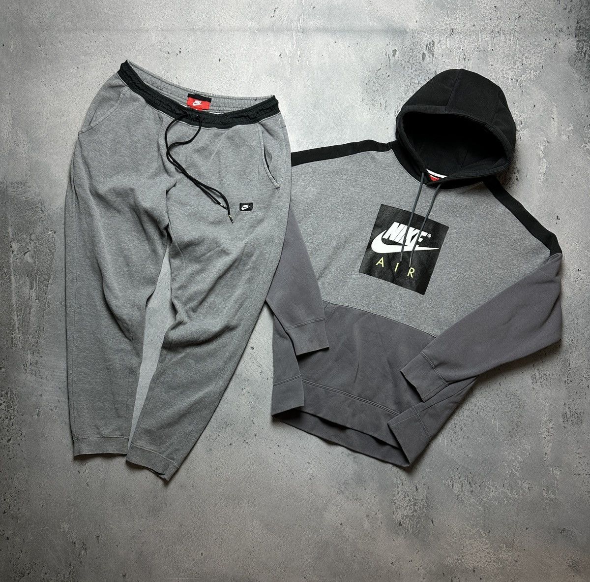 Nike Grey Nike AIR Cotton Fleece Suit Oversize Drill Track Suit Size US XL / EU 56 / 4 - 1 Thumbnail
