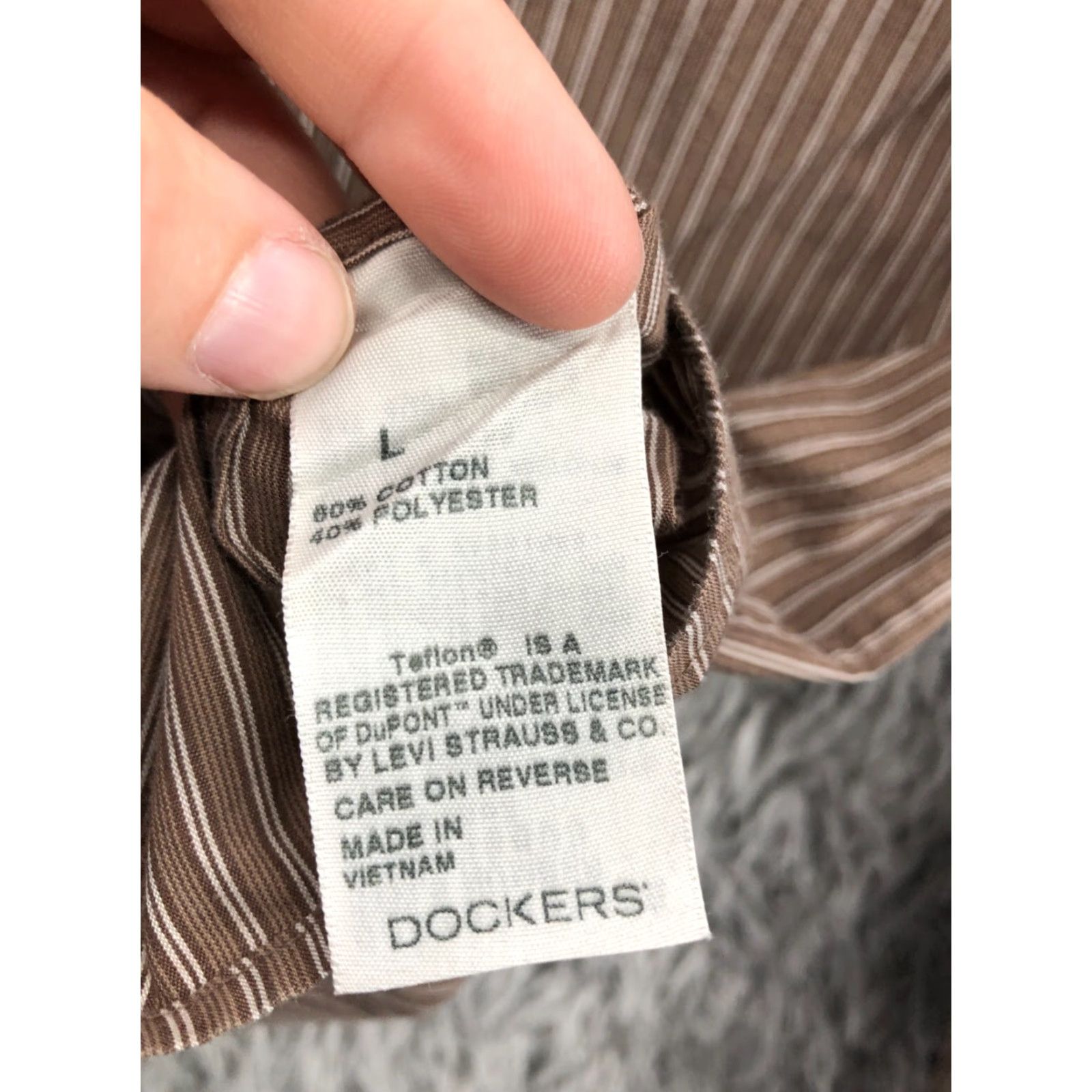 Dockers **Dockers Mens Long Sleeve Button Down Collar Brown Striped Size L** User: Dockers Mens Long Sleeve Button Down Collar Brown Striped Size L Size US L / EU 52-54 / 3 - 7 Thumbnail