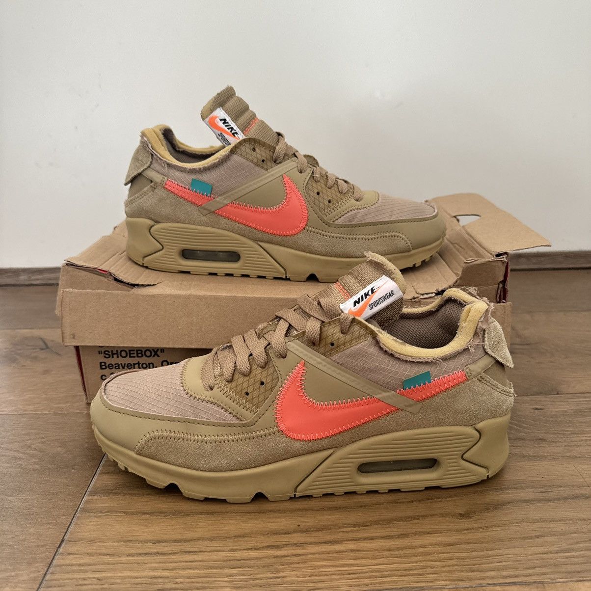 Nike × Off-White Nike Air Max 90 Off-White Desert Ore Size US 8 / EU 41 - 2 Thumbnail