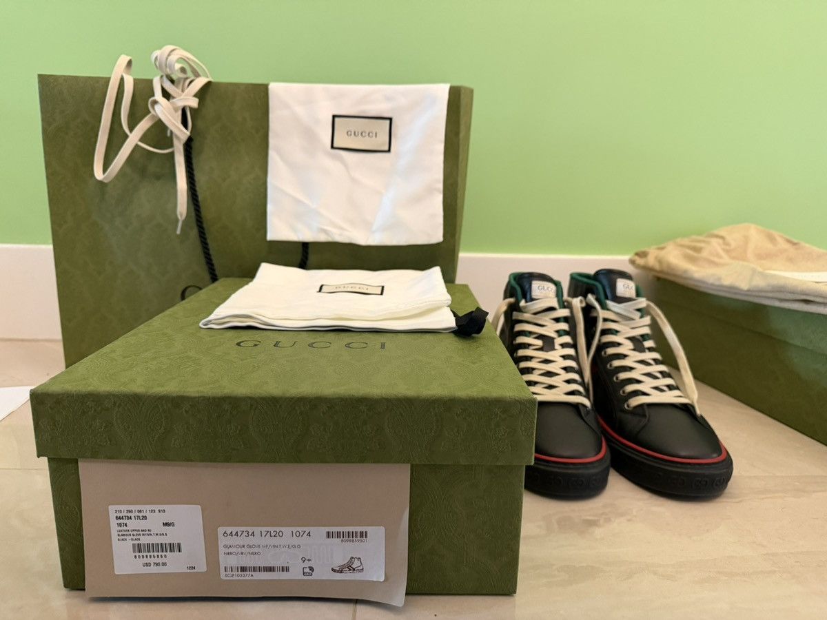 Gucci Gucci 1977 black leather high-top! Size US 11 / EU 44 - 1 Thumbnail