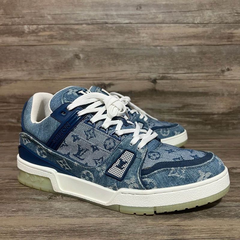 Louis Vuitton Louis Vuitton Denim Low-Top Trainer Sneakers -2508 Size US 8 / EU 41 - 9 Thumbnail