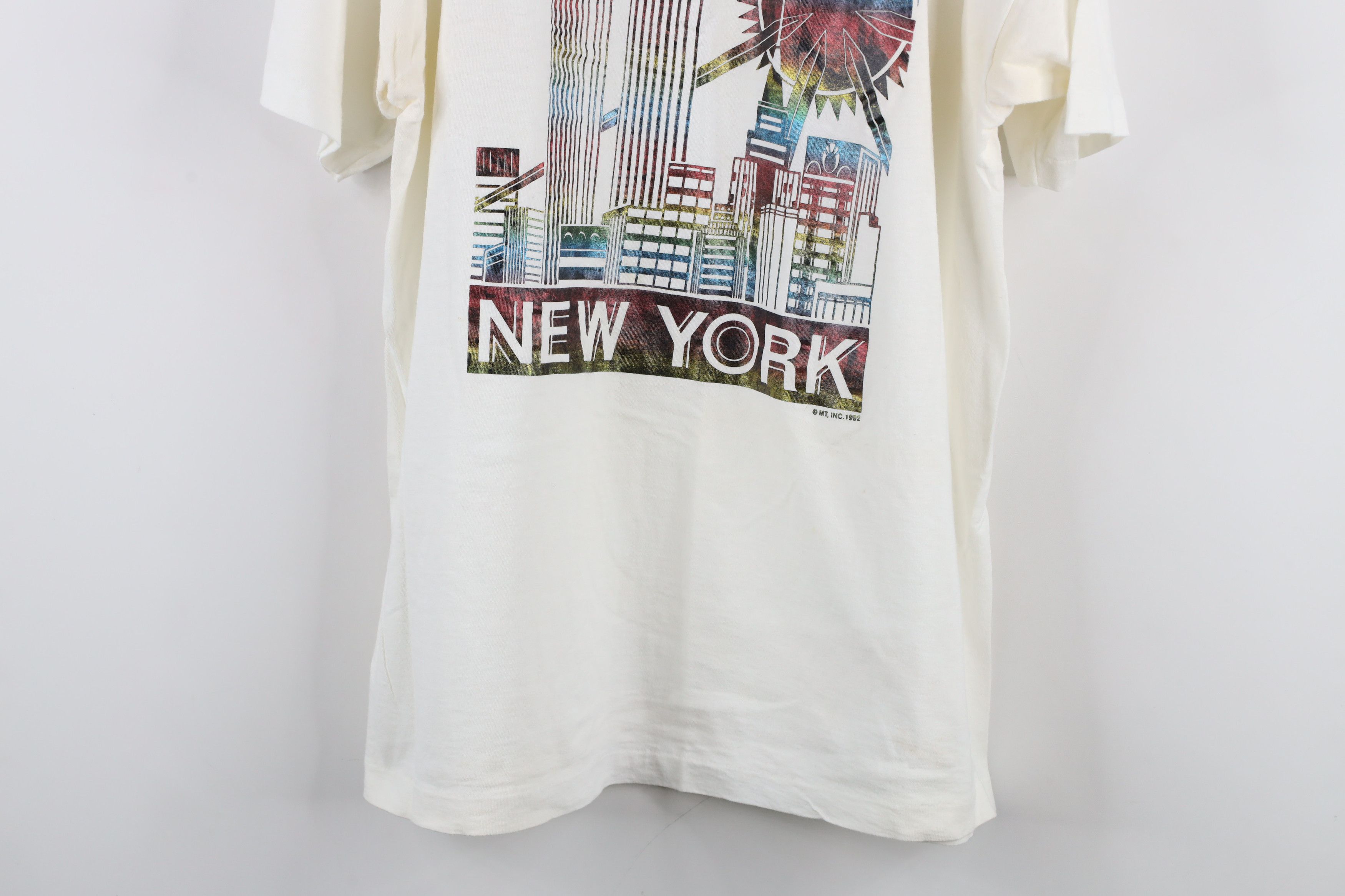 Vintage Vintage 90s Streetwear Rainbow Foil New York City T-Shirt Size US L / EU 52-54 / 3 - 3 Thumbnail