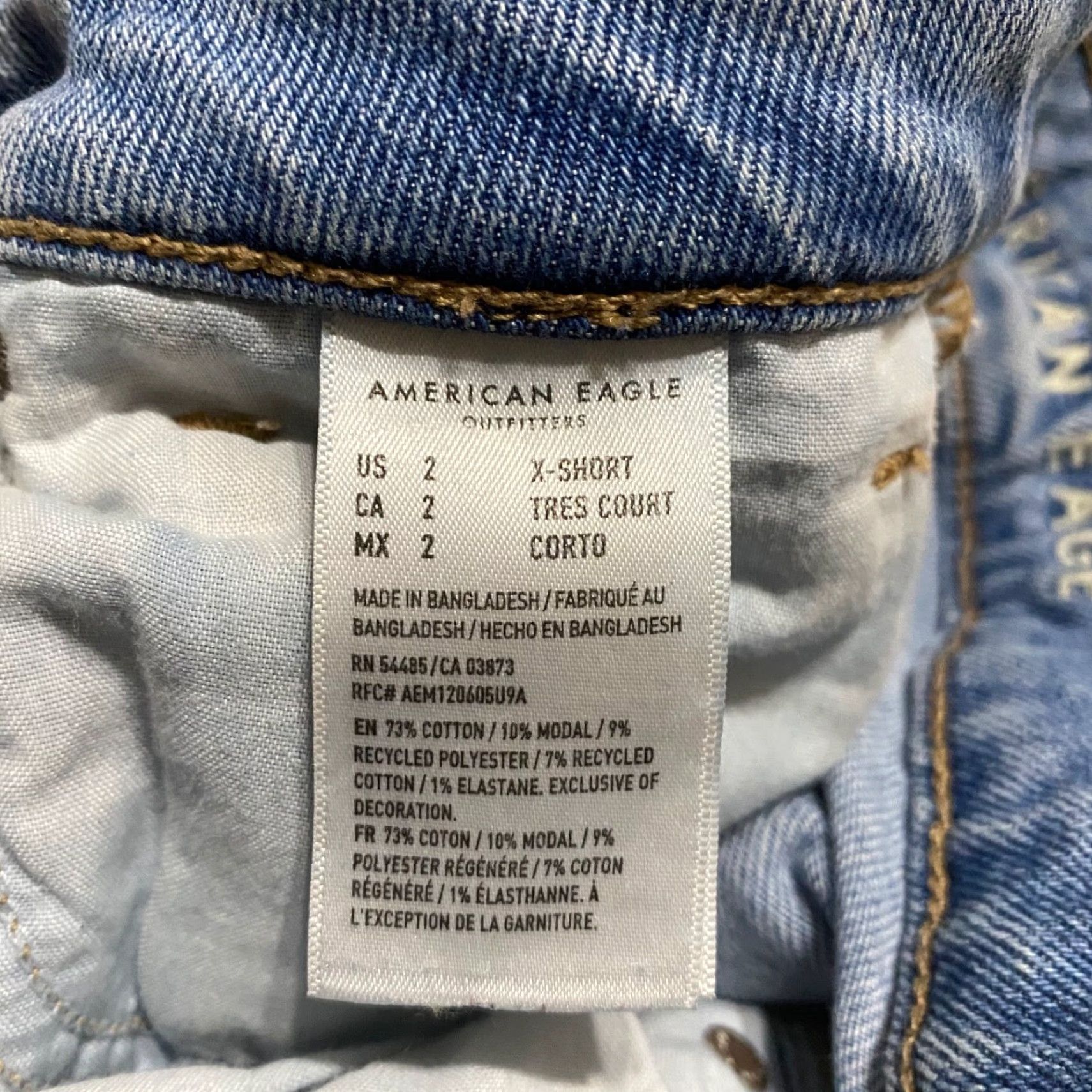 American Eagle Outfitters VINTAGE American Eagle Jeans Womens sz 2P Blue Denim Straight Distressed High Rise Mom Mens Girls Womens Size 42" / US 20 - 5 Thumbnail