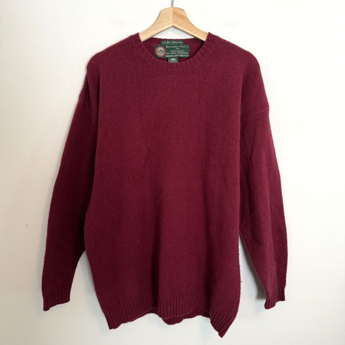 Abercrombie & Fitch × Vintage VTG Abercrombie & Fitch The Big Sweater 100% Wool Pullover Size US M / EU 48-50 / 2 - 1 Thumbnail