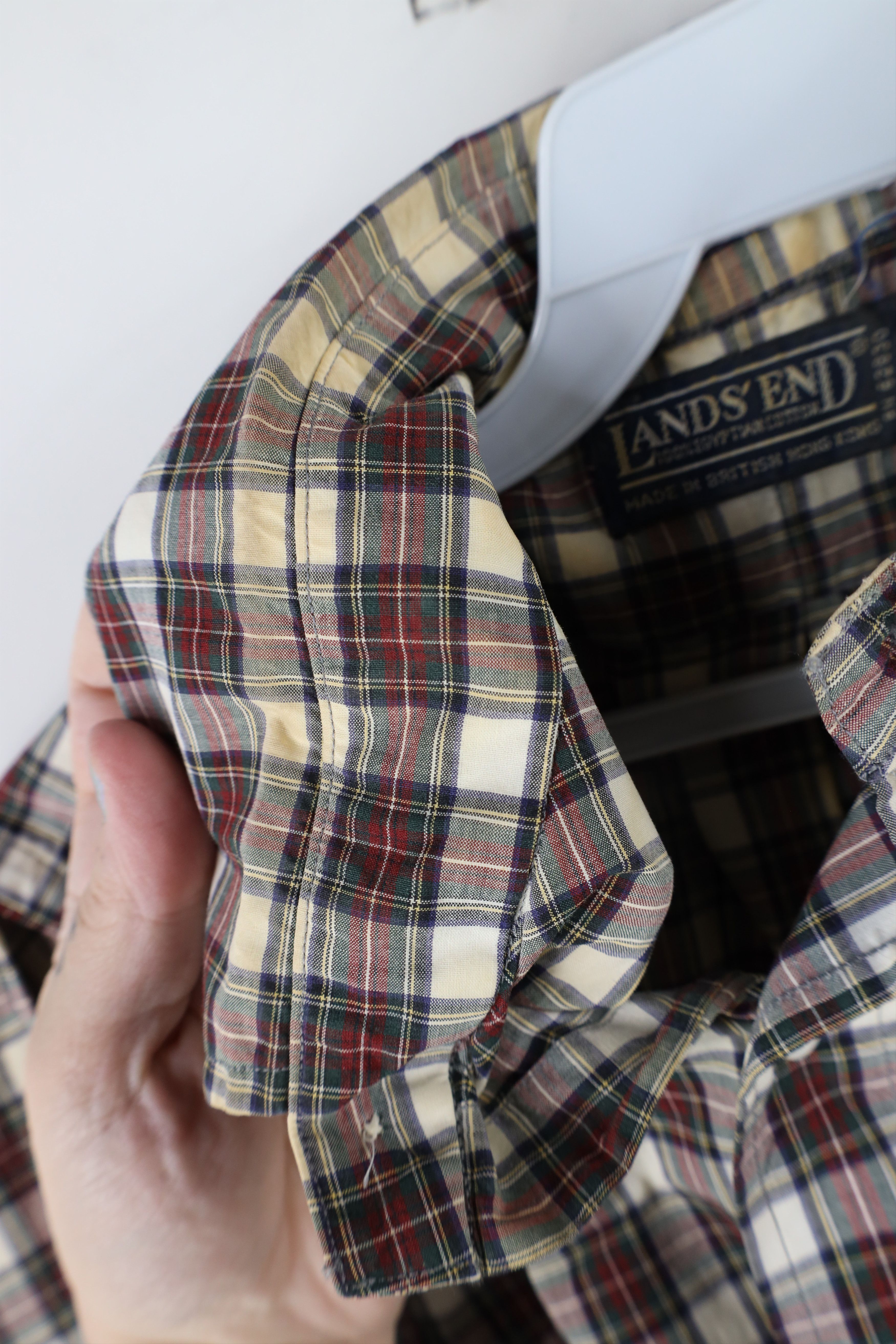 Lands' End × Vintage Vintage 90s Lands End Collared Button Down Shirt Plaid Size US M / EU 48-50 / 2 - 8 Thumbnail