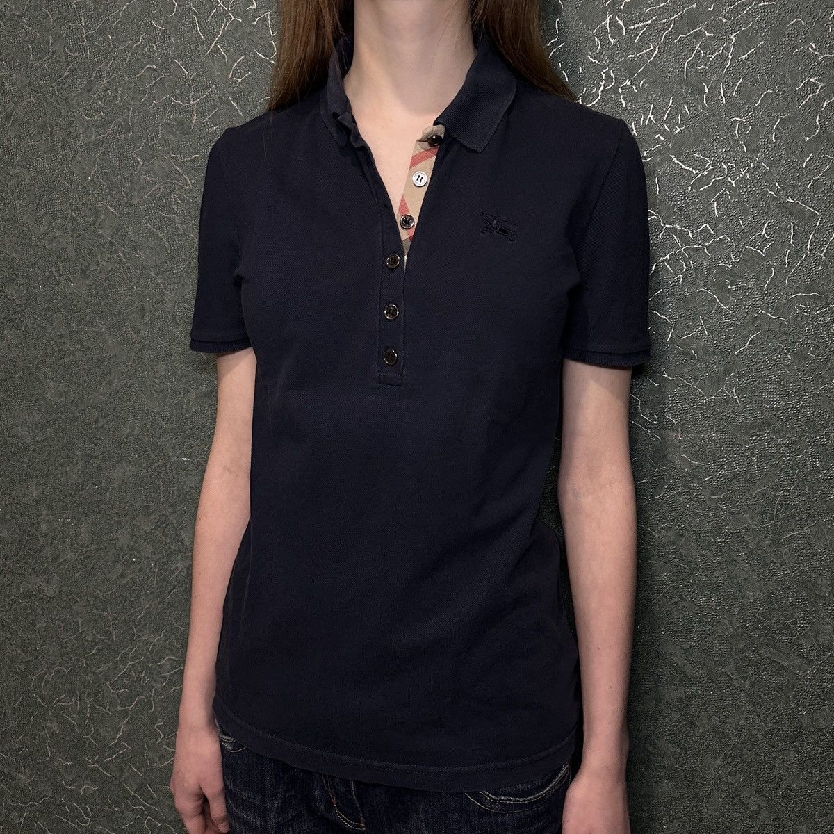 Burberry Burberry Women’s Polo Shirt Navy Blue Short Sleeve Size S Size S / US 4 / IT 40 - 1 Thumbnail
