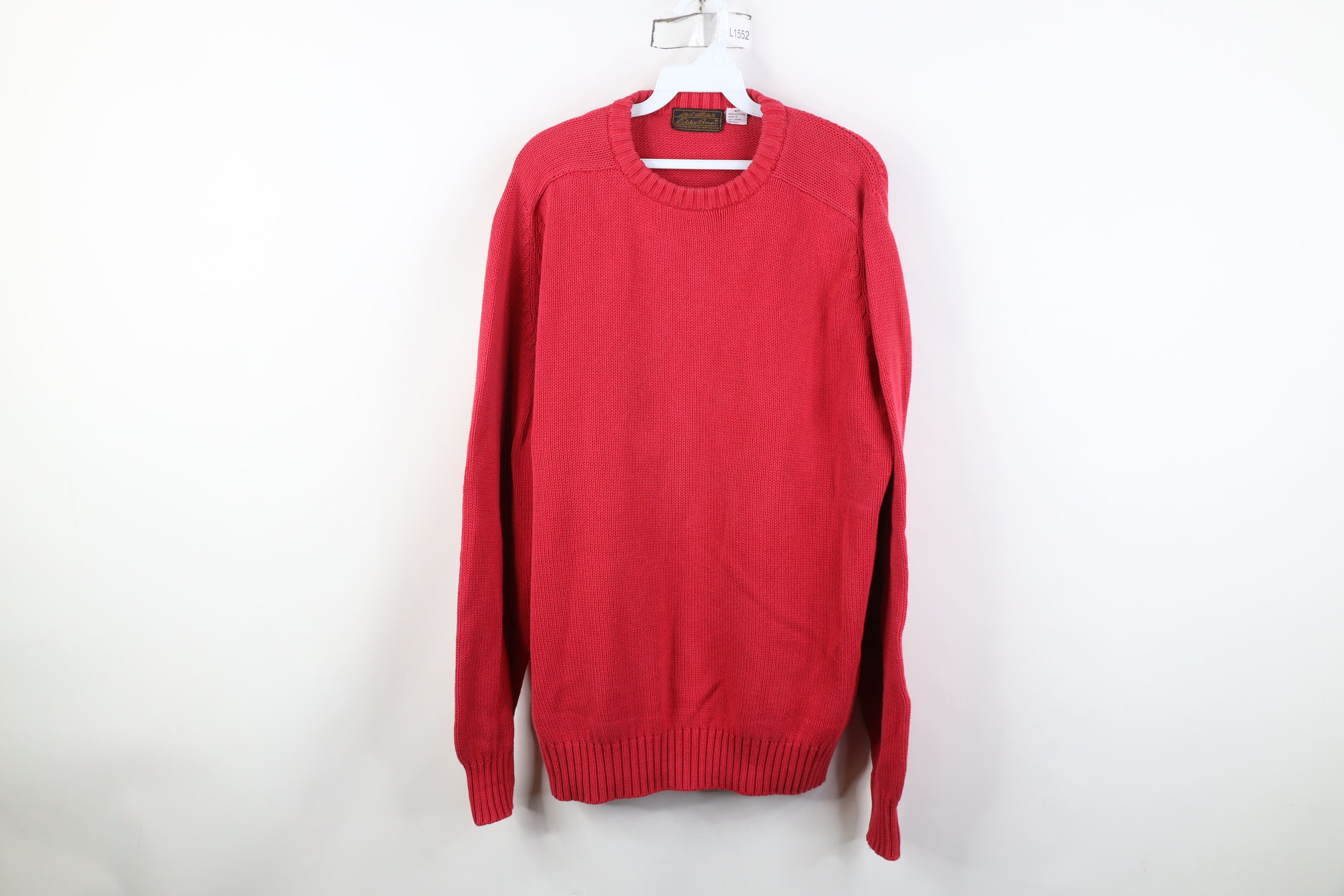 Eddie Bauer Vintage 90s Eddie Bauer Cotton Knit Crewneck Sweater Red Size US XL / EU 56 / 4 - 1 Thumbnail
