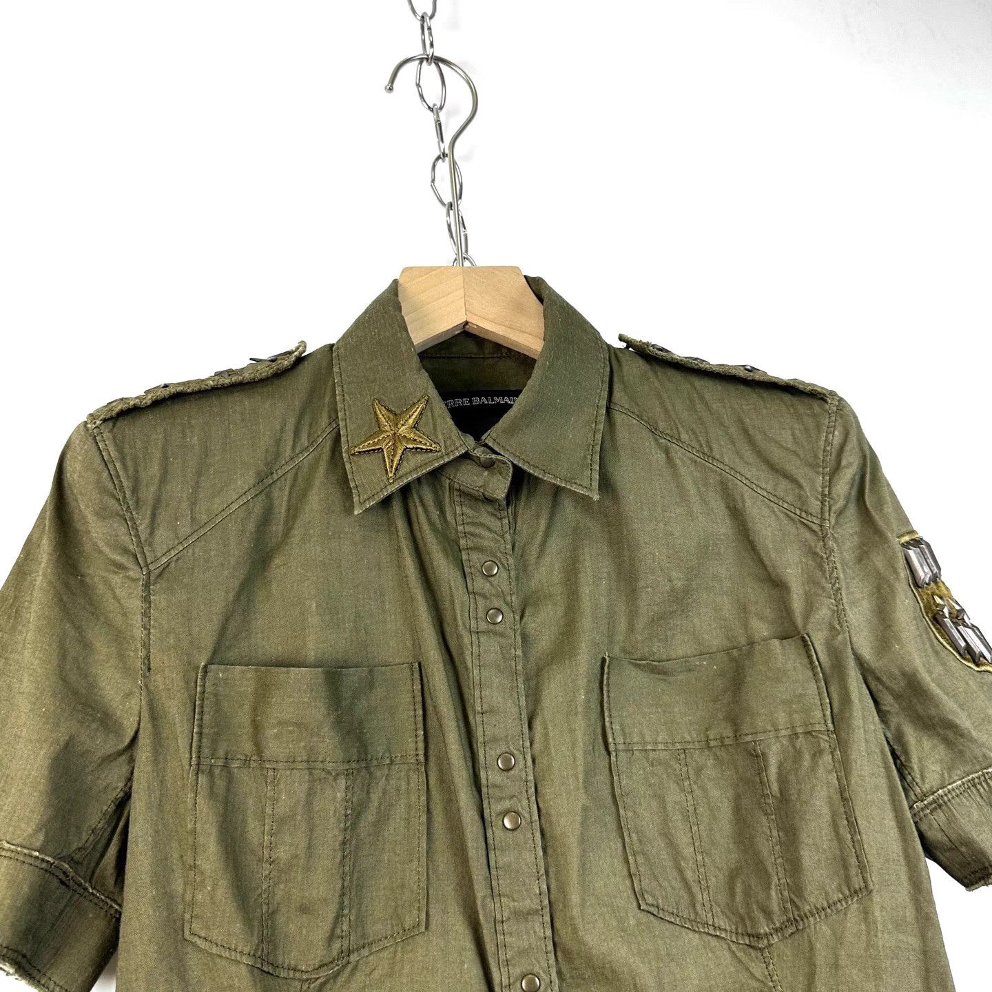 Pierre Balmain PIERRE BALMAIN Embroidered Star Shoulder Short Sleeve K12 Size XS / US 0-2 / IT 36-38 - 2 Thumbnail