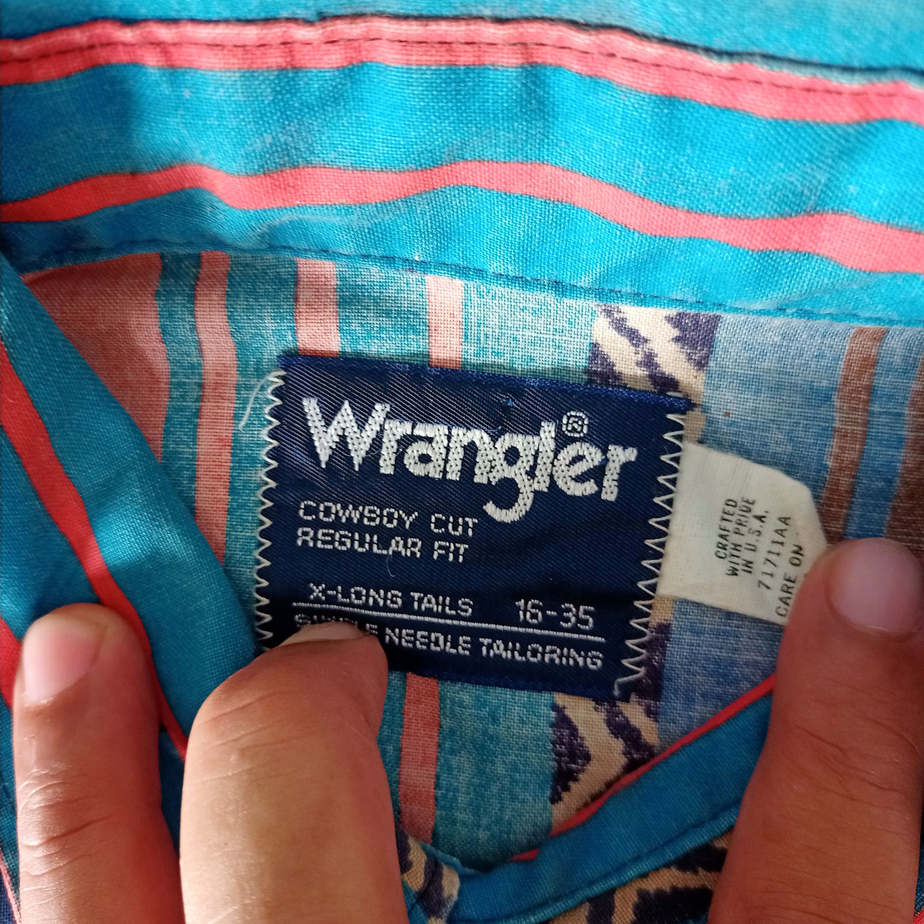 Vintage × Wrangler VINTAGE Wrangler stone Button Up SHIRT Size US L / EU 52-54 / 3 - 11 Thumbnail