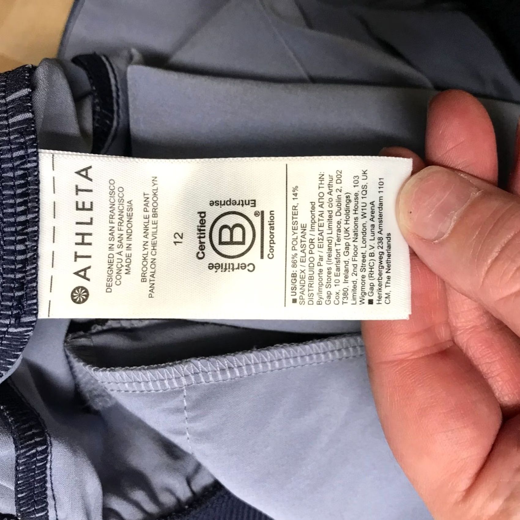 Athleta VINTAGE ATHLETA WOMEN'S 12 BLUE POLYESTER BLEND ELASTIC WAIST PANT Shirt? Size 34" / US 12 / IT 48 - 8 Thumbnail
