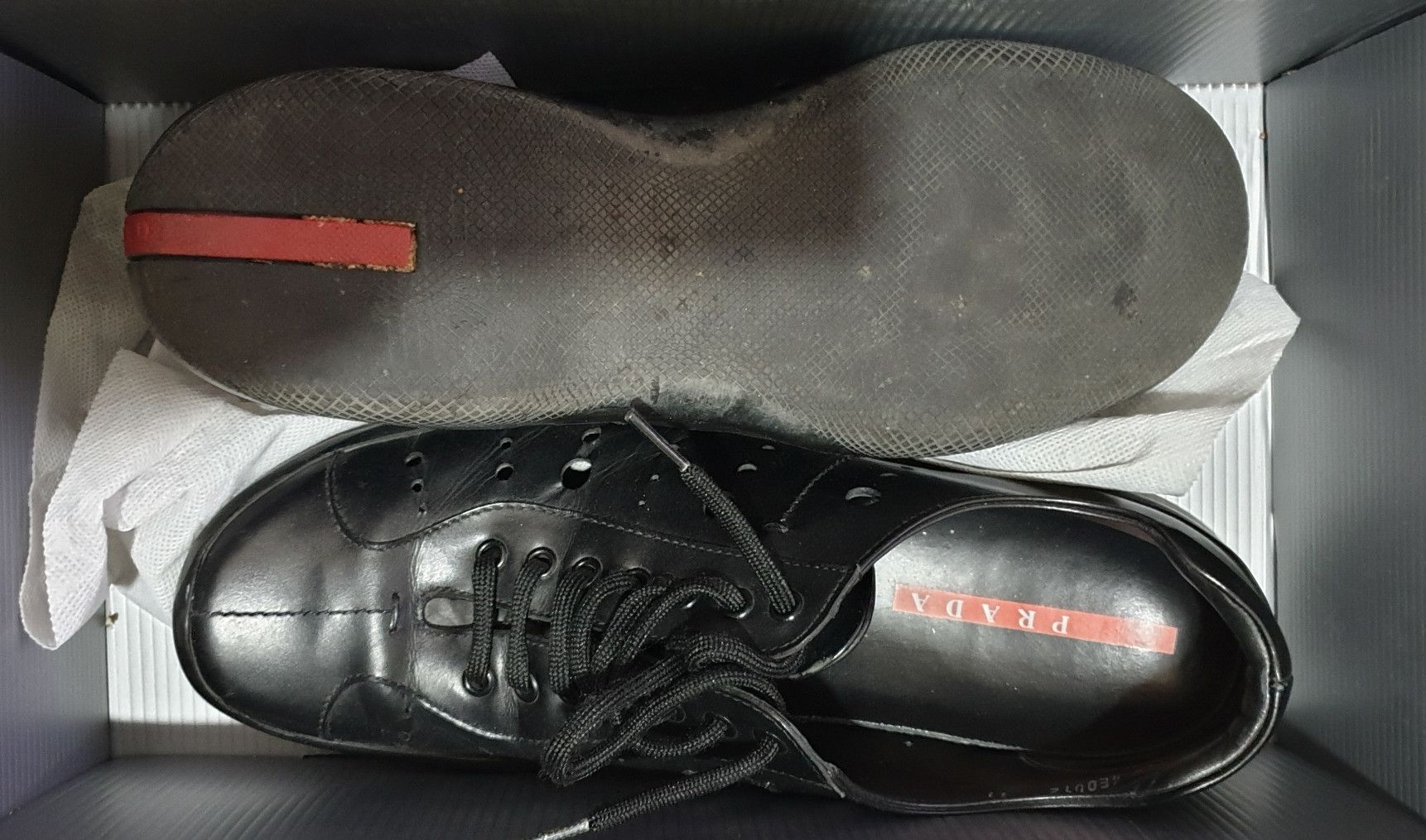 Prada Prada sport (Linea Rossa) black leather sneakers Size US 12 / EU 45 - 5 Thumbnail
