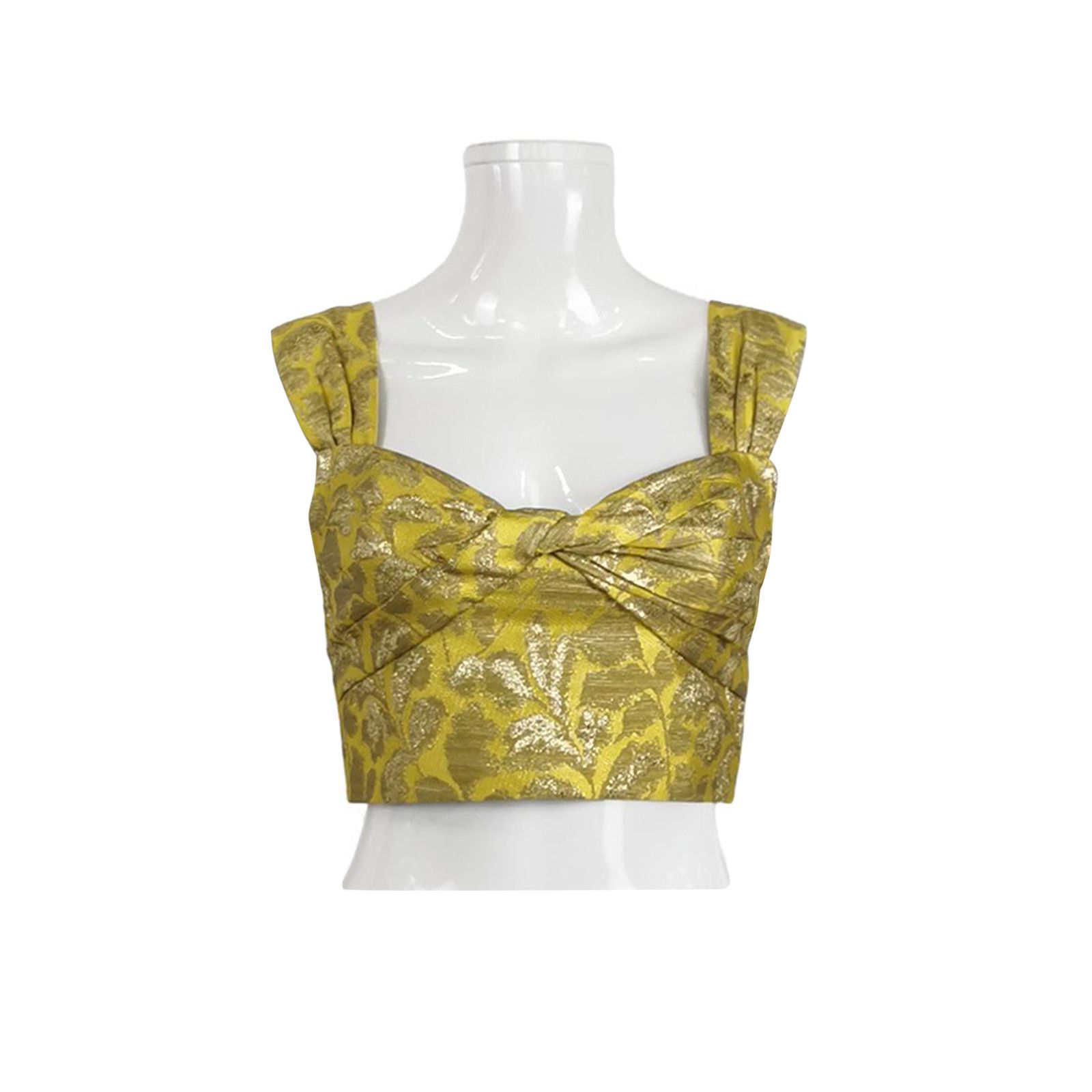 Prada Prada Metallic Floral Jacquard Crop Top Size 38 Size XS / US 0-2 / IT 36-38 - 1 Thumbnail