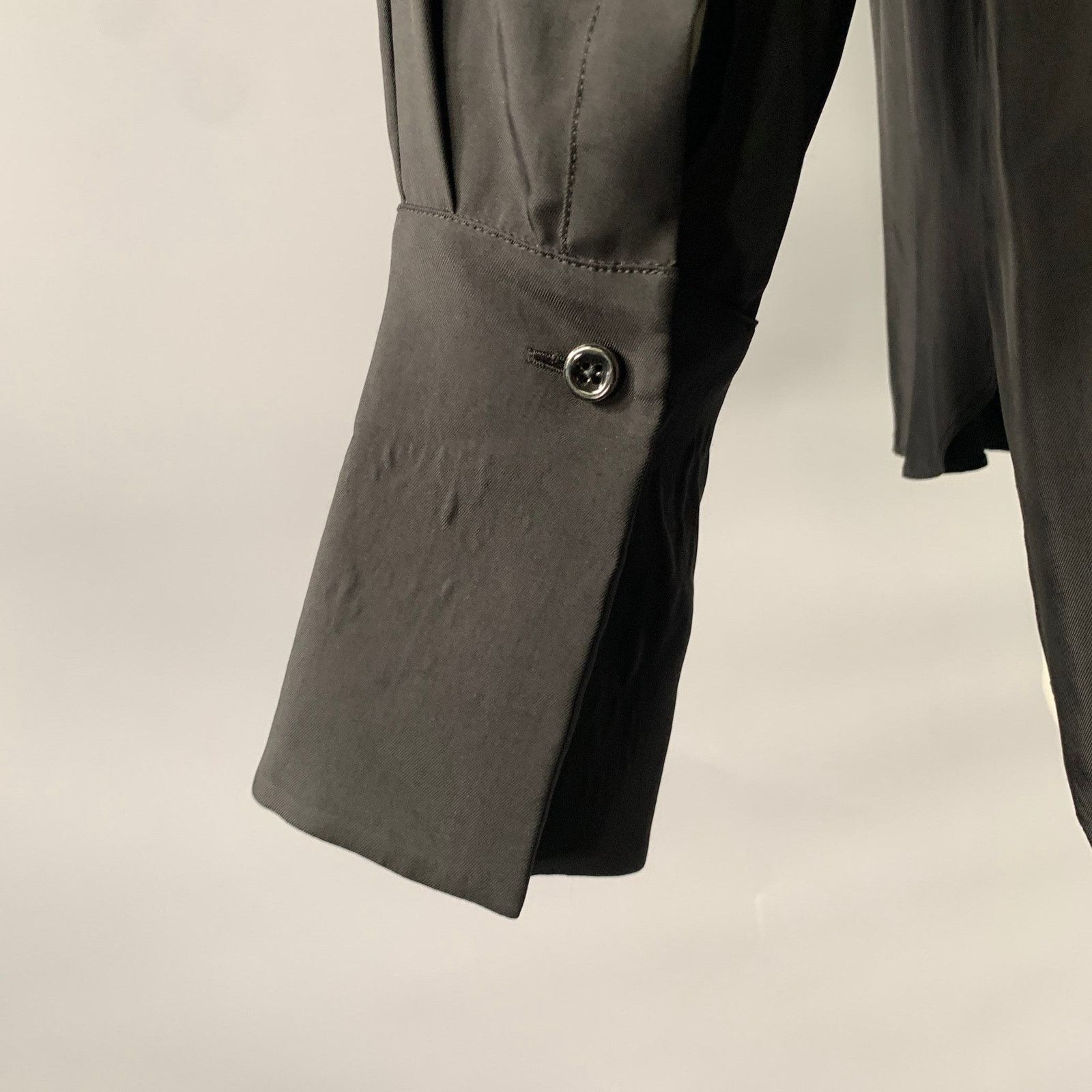 Jil Sander JIL SANDER Size XS Black Viscose Pleated Shirt Size XS / US 0-2 / IT 36-38 - 5 Thumbnail