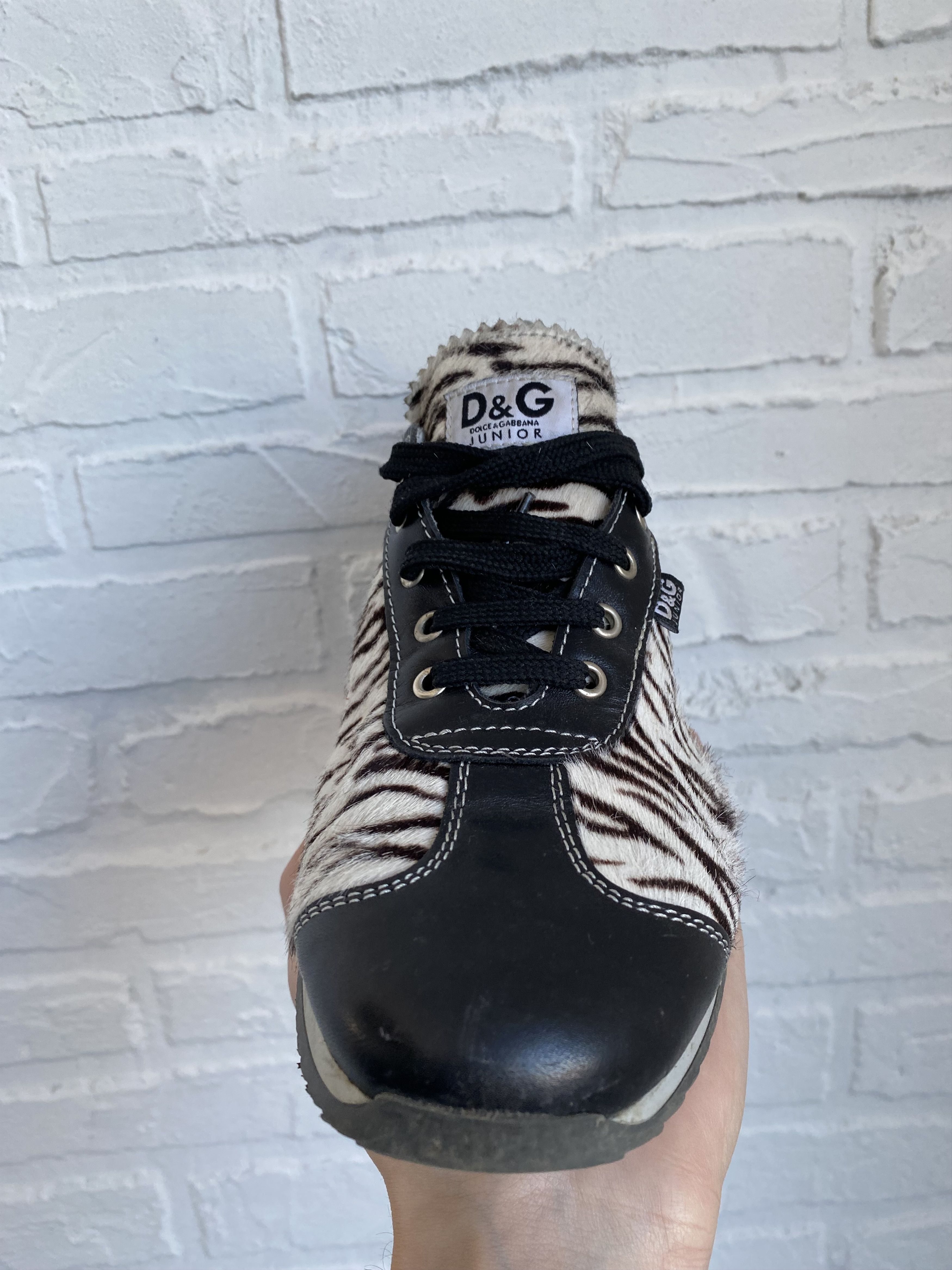 Dolce & Gabbana × Vintage Vintage y2k Dolce & Gabbana D&G junior zebra sneakers Size US 7 / EU 40 - 8 Thumbnail