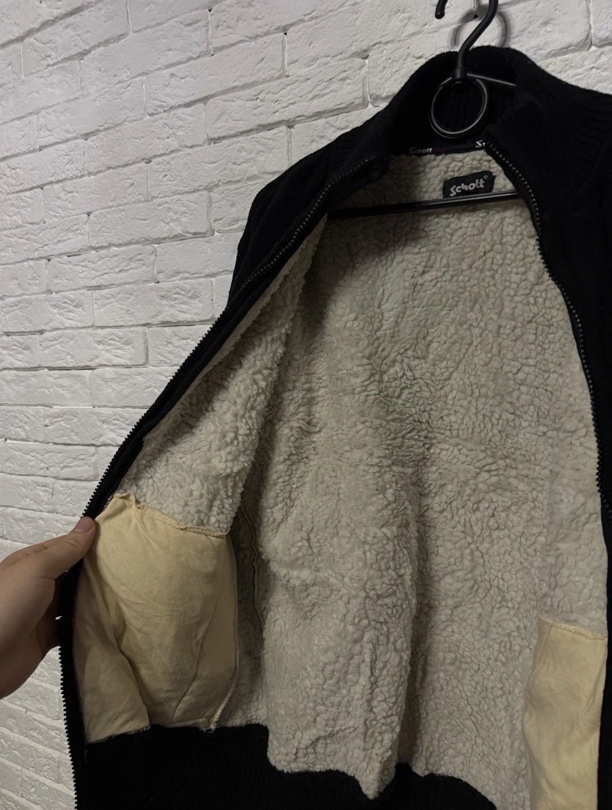 Schott Schott NYC Sherpa Bomber Jacket Full Zip Army Type Sz M Size US M / EU 48-50 / 2 - 7 Thumbnail